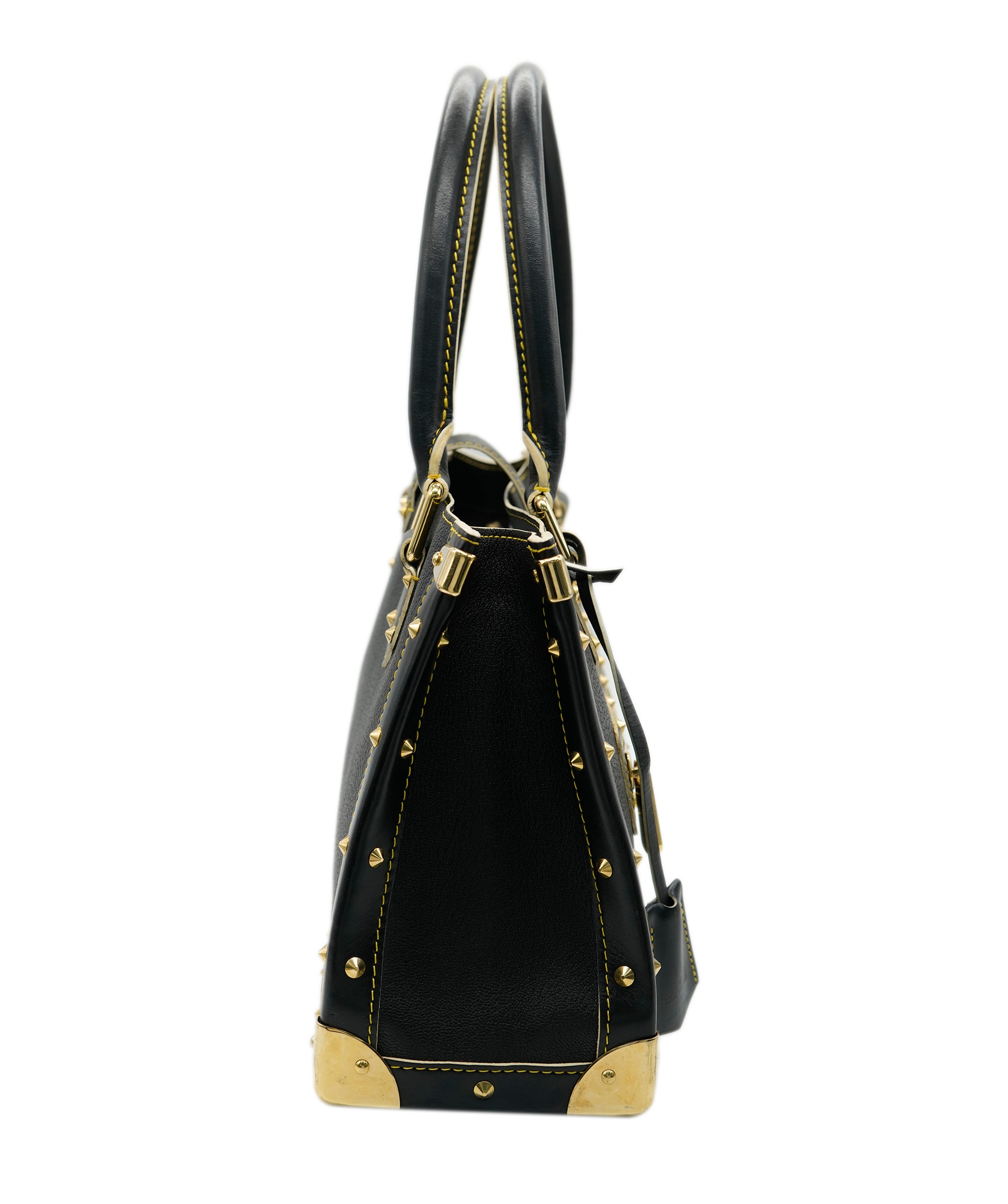 Louis Vuitton Louis Vuitton Black Leather Tote Bag  AGC3016