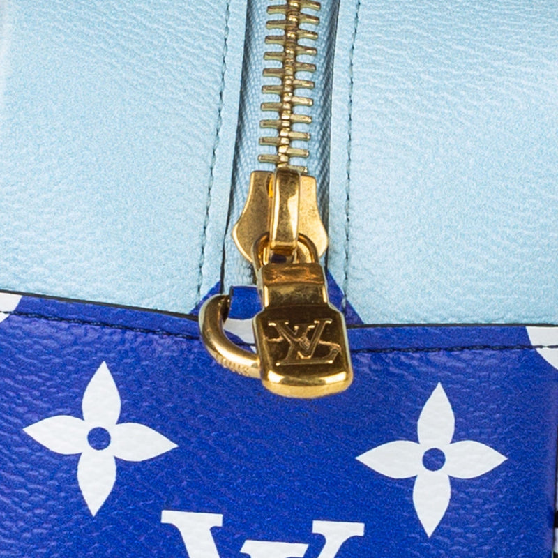 Louis Vuitton Blue Giant Monogram Coated Canvas and PVC Saint Barth Beach Pouch Gold Hardware, 2019 (Like New), Womens Handbag
