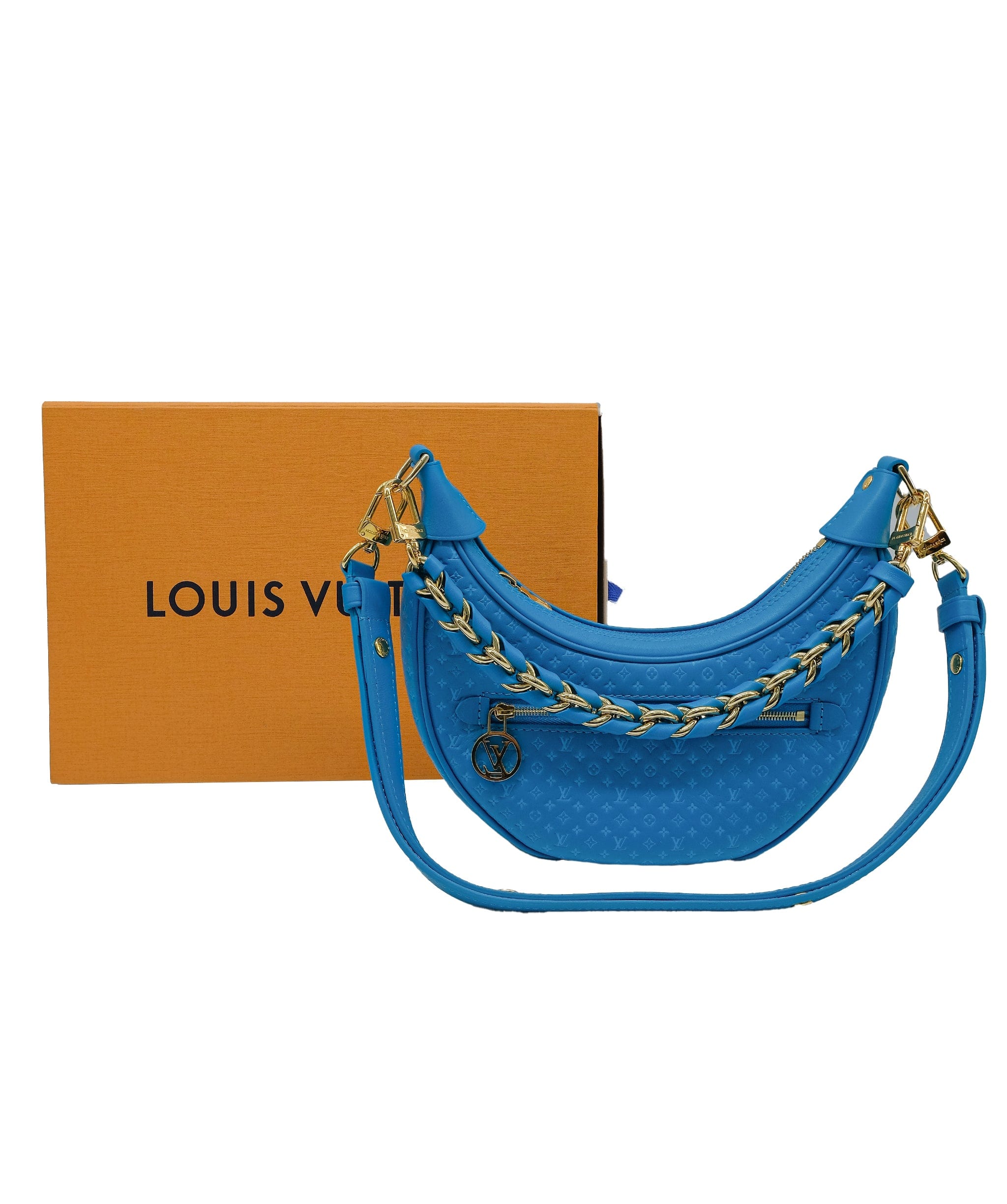 Louis Vuitton Louis Vuitton Blue Nano Leather Loop Bag RJC3754