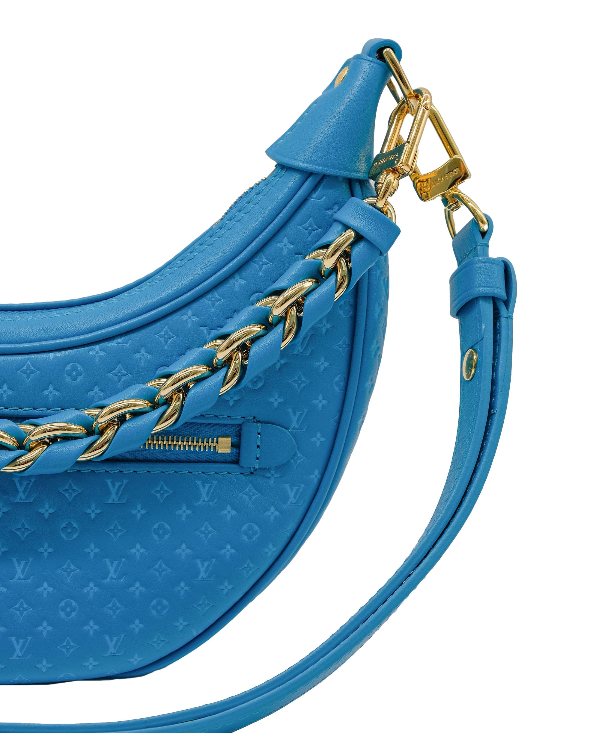 Louis Vuitton Louis Vuitton Blue Nano Leather Loop Bag RJC3754