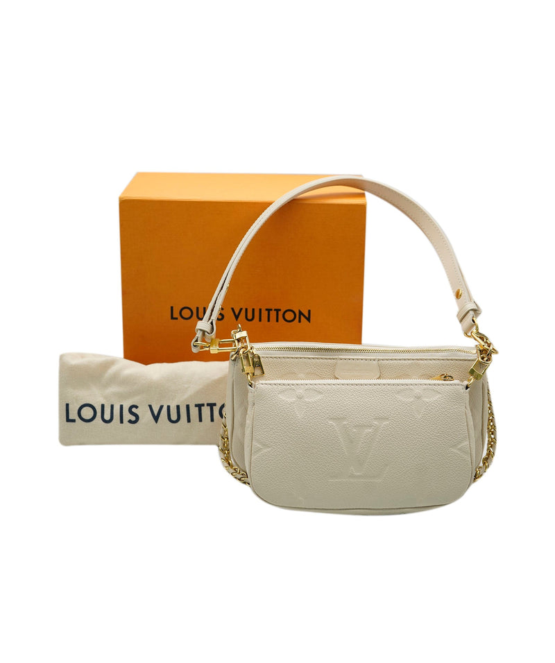 Louis Vuitton Multi Pochette Monogram Empreinte Beige in Leather