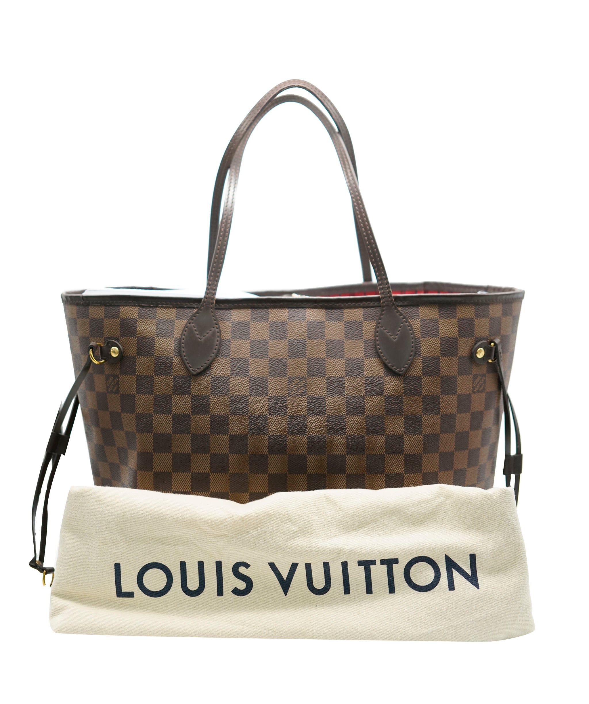 Handbag Lv Mm Neverfull Damier Louis Vuitton Damier Ebene Canvas