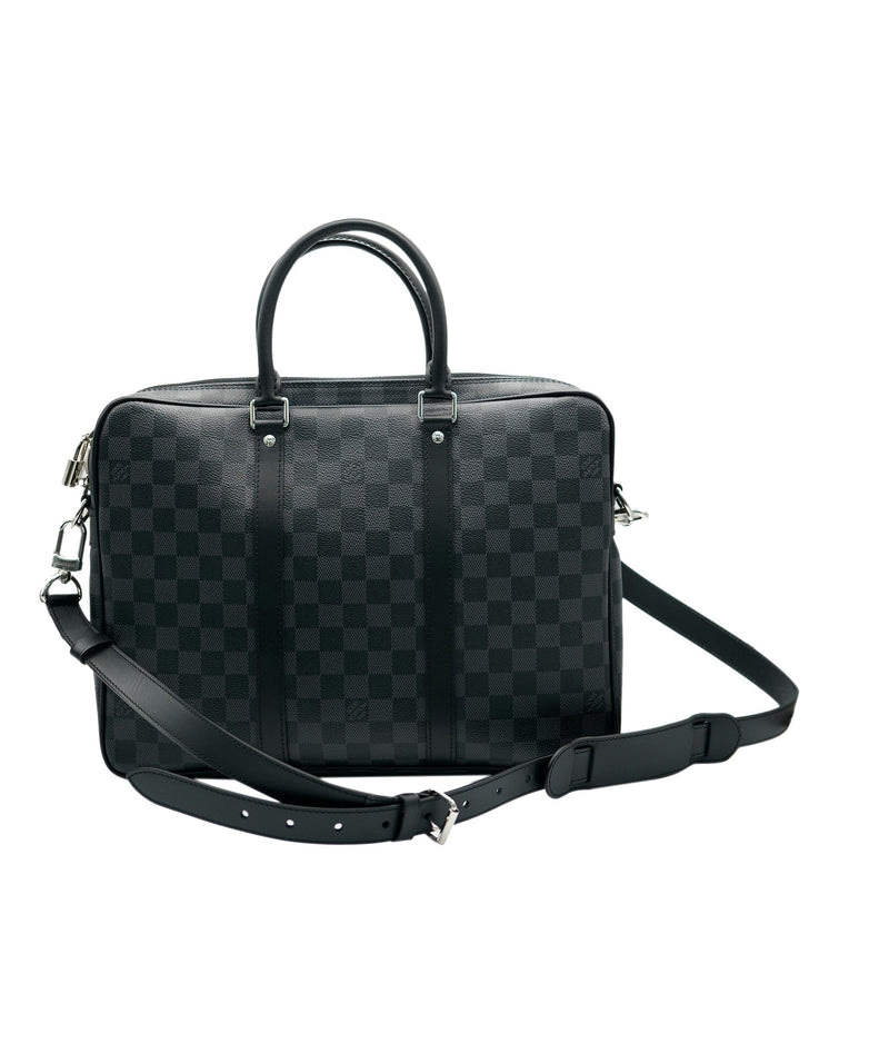 Authenticated Louis Vuitton Damier Graphite Porte Documents Voyage