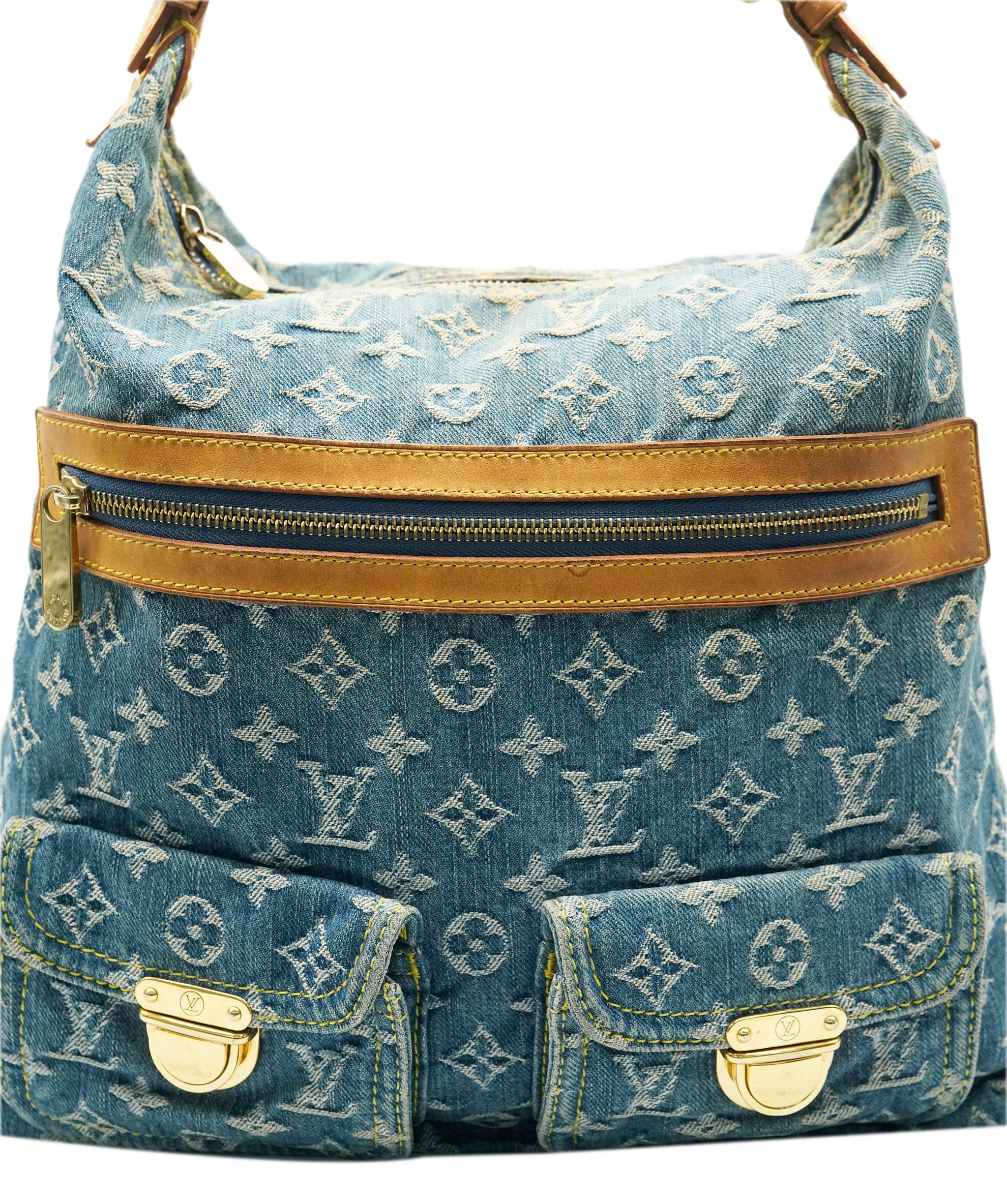 Louis Vuitton Louis Vuitton Monogram Denim Baggy GM Shoulder Bag in Blue 2005 ALL0943
