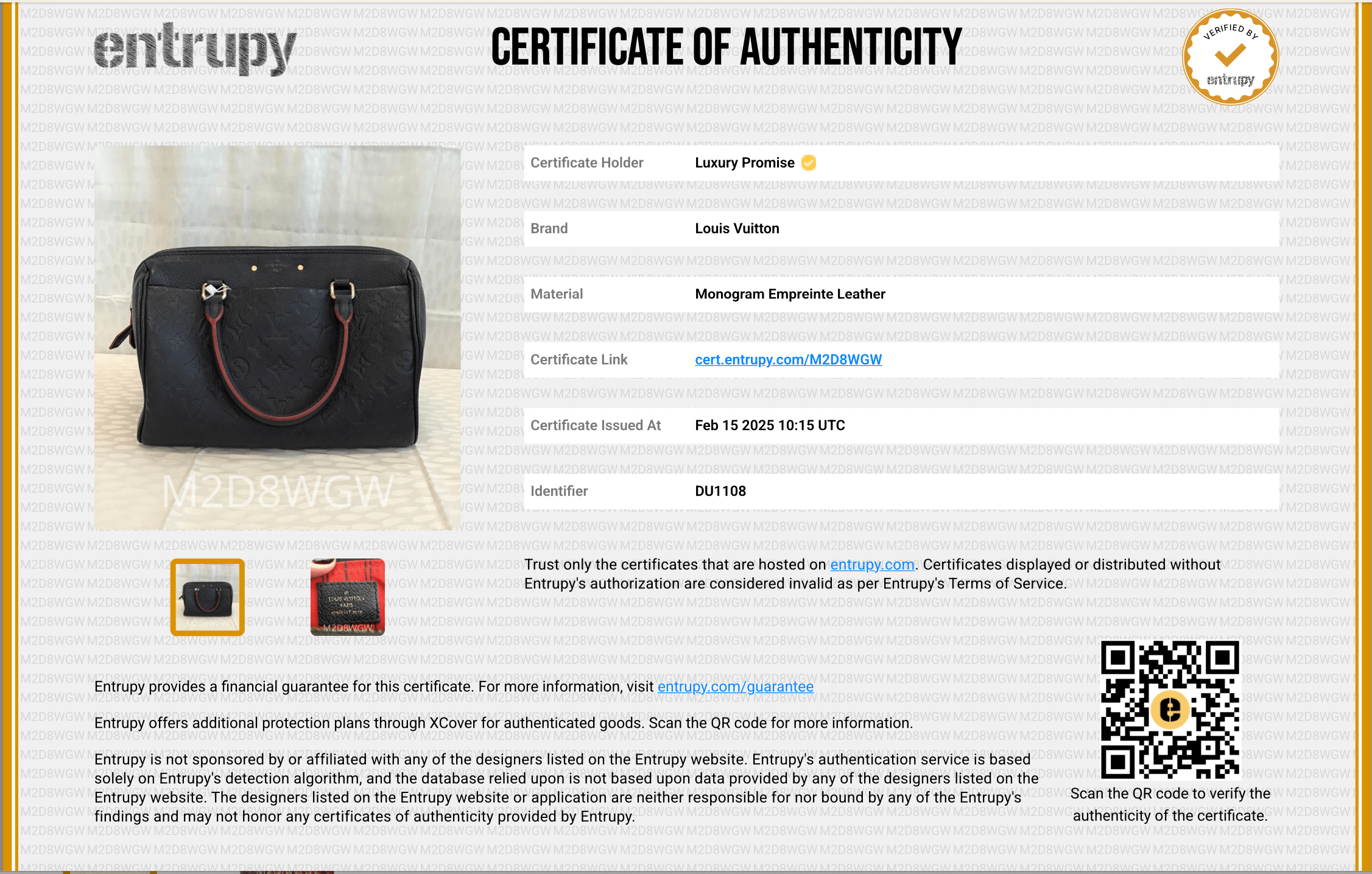 Louis Vuitton Louis Vuitton Monogram Empreinte Speedy Bandouliere 25 - DXBS1454