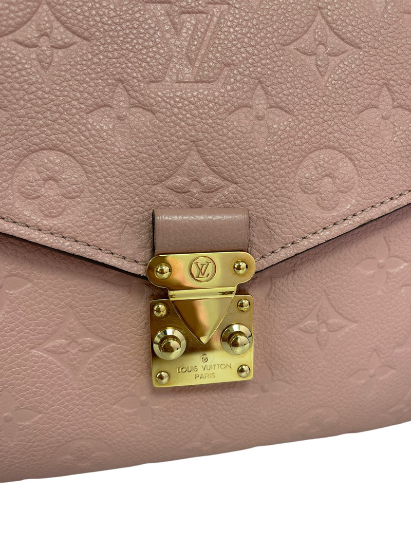 Louis Vuitton Pochette Metis Monogram Empreinte Beige Rose Creme