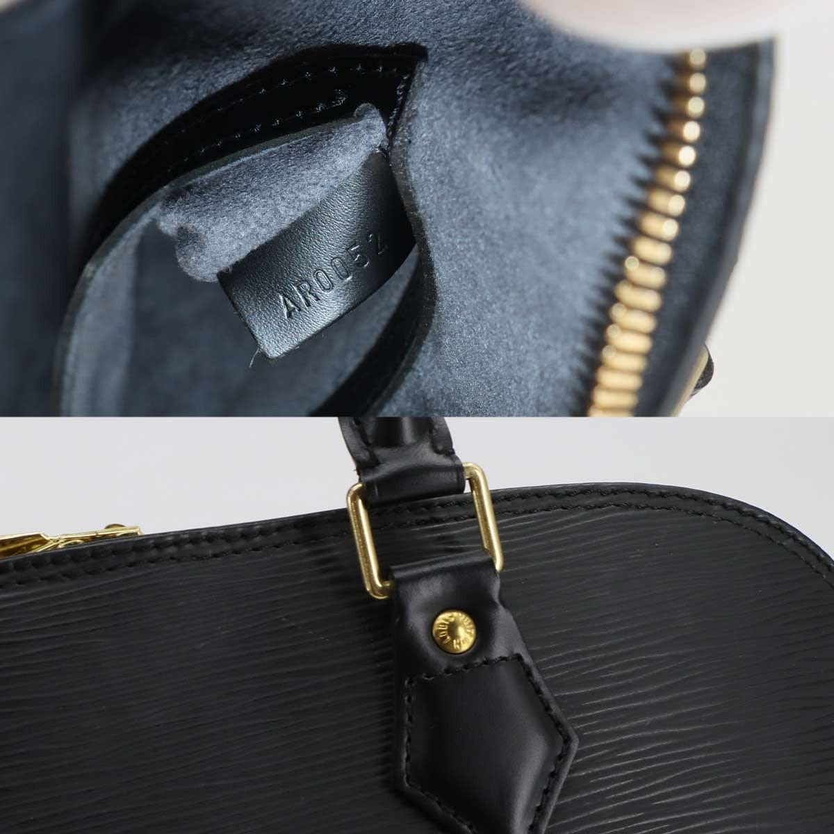 LOUIS VUITTON LOUIS VUITTON Epi Alma PM Hand Bag Leather Noir Black M52142 Purse 90297101