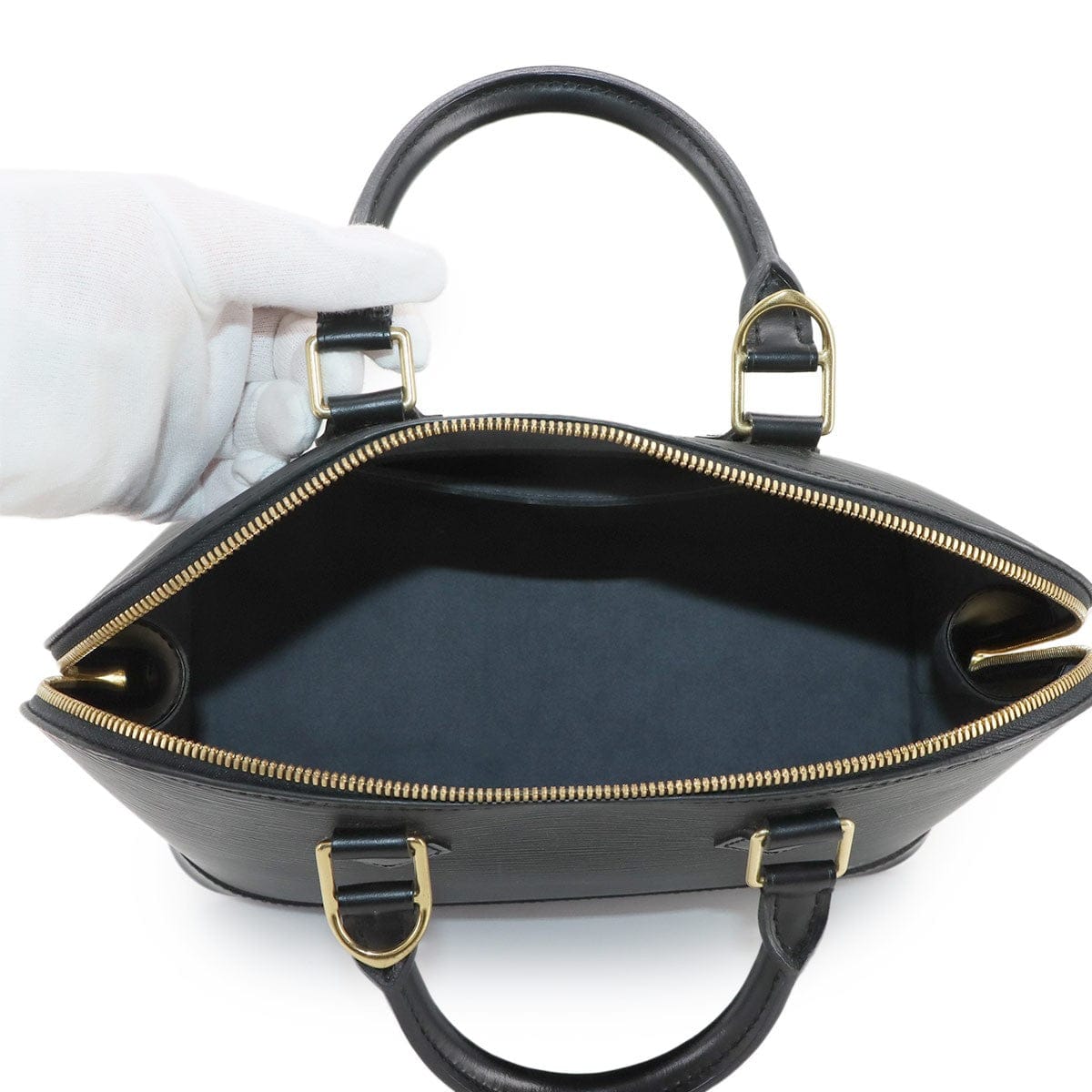 LOUIS VUITTON LOUIS VUITTON Epi Alma PM Hand Bag Leather Noir Black M52142 Purse 90297101