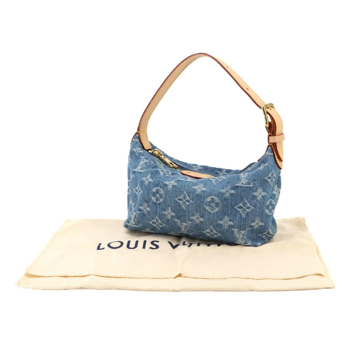 LOUIS VUITTON LOUIS VUITTON Monogram Denim Hills Pochette Hand Bag Blue M82949 90298817