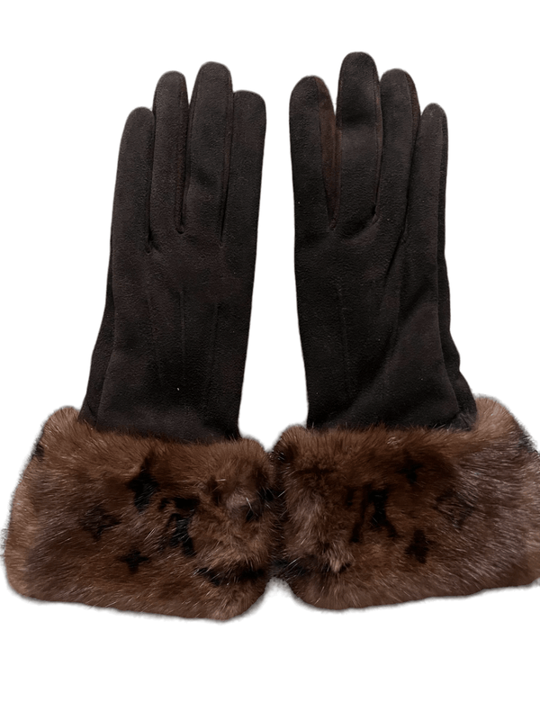 Louis Vuitton *Louis Vuitton Mink Fur Gloves Brown ASL10023