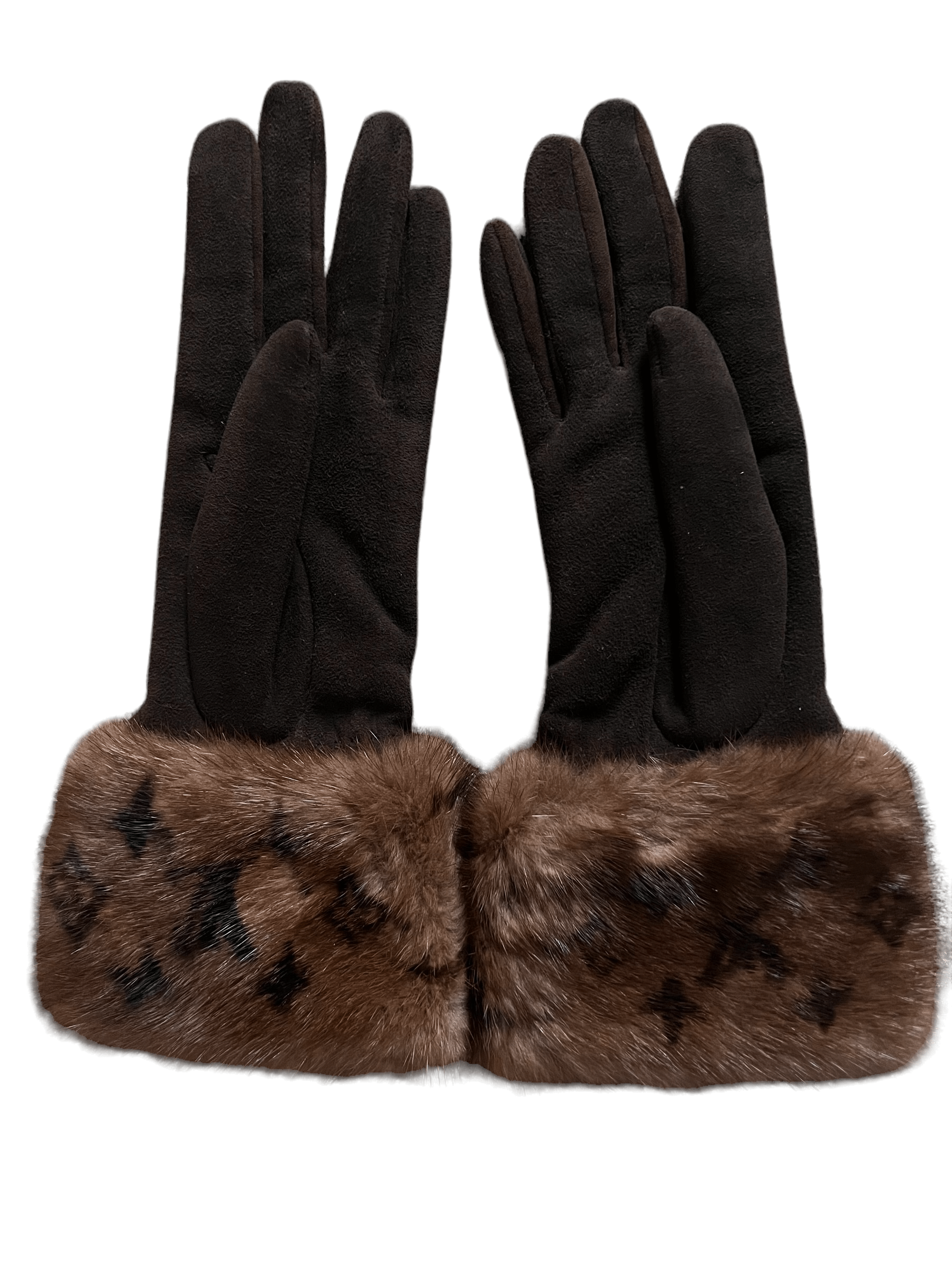 Louis Vuitton *Louis Vuitton Mink Fur Gloves Brown ASL10023