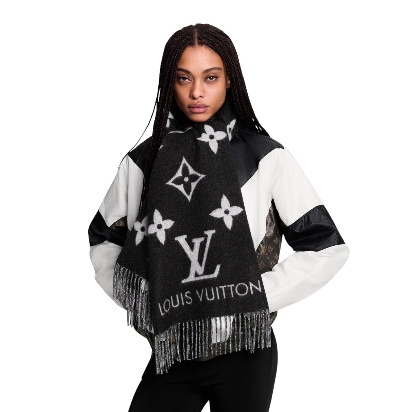 Louis Vuitton Louis Vuitton Black Cashmere Scarf