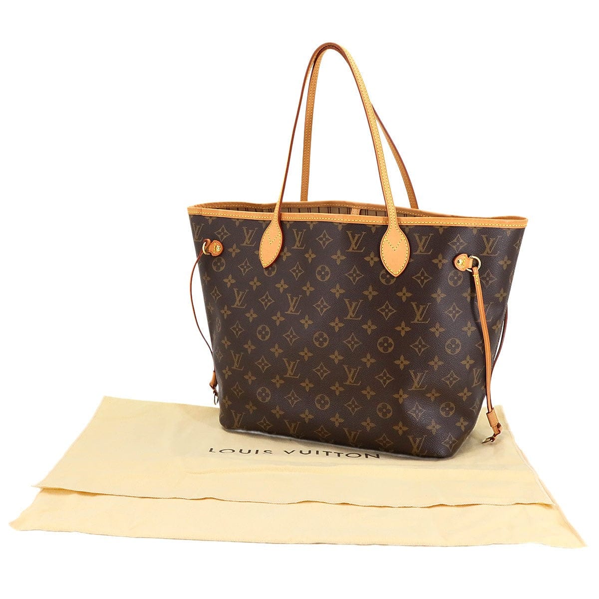 LOUIS VUITTON LOUIS VUITTON Monogram Neverfull MM Tote Bag Brown Beige M40156 Purse 90303747