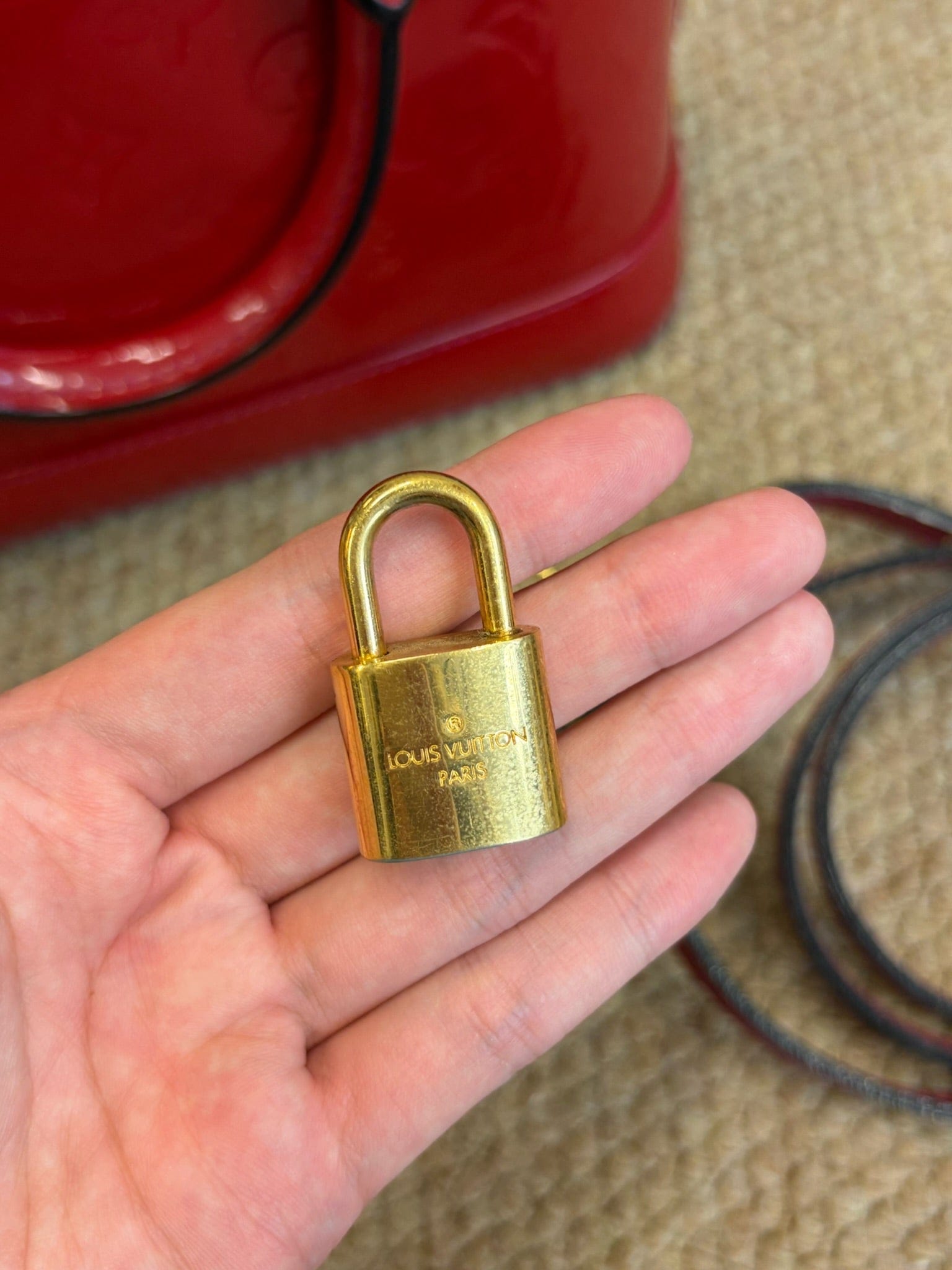 Louis Vuitton Louis Vuitton Alma BB Red Vernis Bag