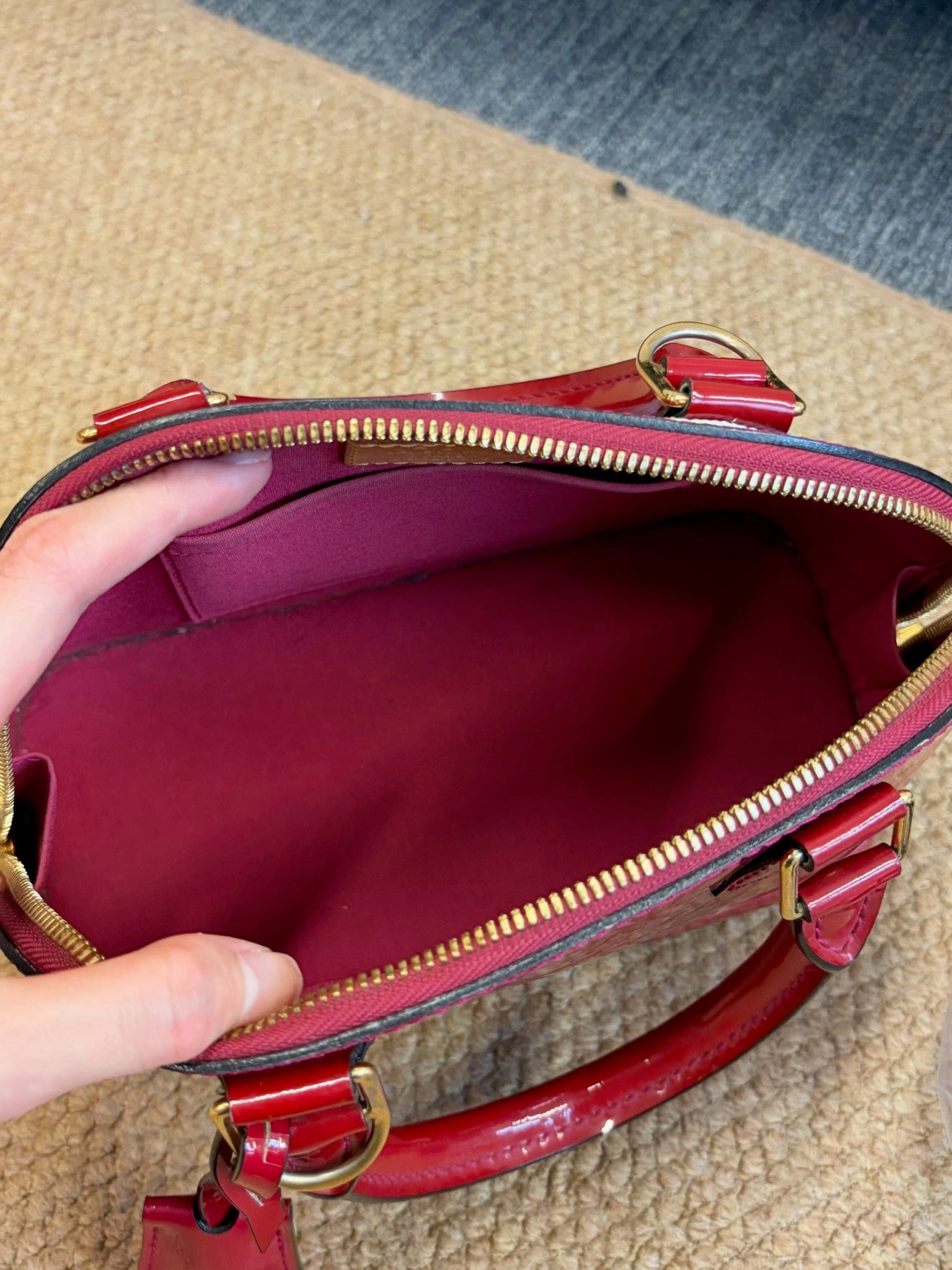 Louis Vuitton Louis Vuitton Alma BB Red Vernis Bag