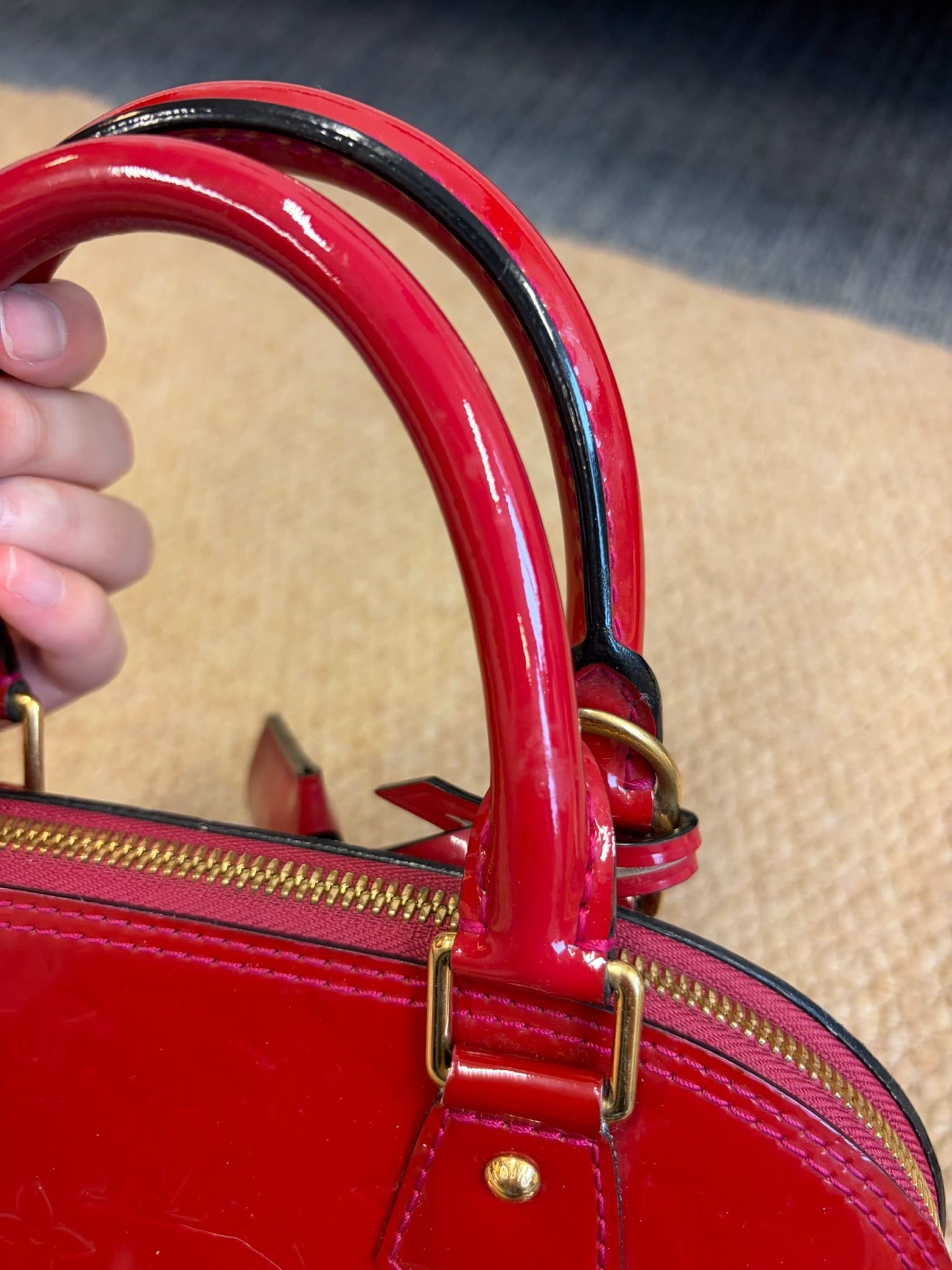 Louis Vuitton Louis Vuitton Alma BB Red Vernis Bag