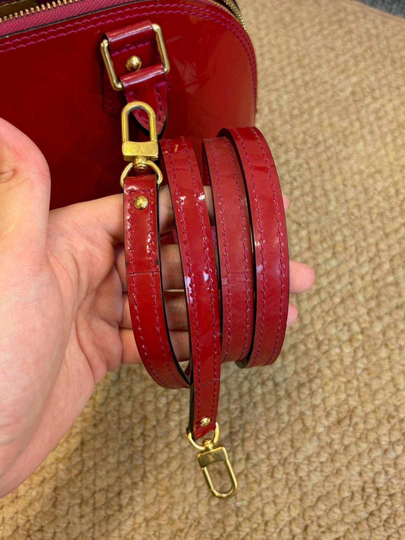 Louis Vuitton Louis Vuitton Alma BB Red Vernis Bag