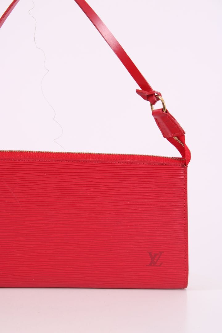 Louis Vuitton Louis Vuitton Epi Pochette Handbag Red
