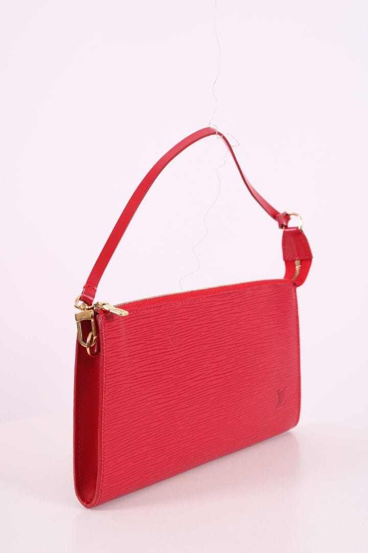 Louis Vuitton Louis Vuitton Epi Pochette Handbag Red
