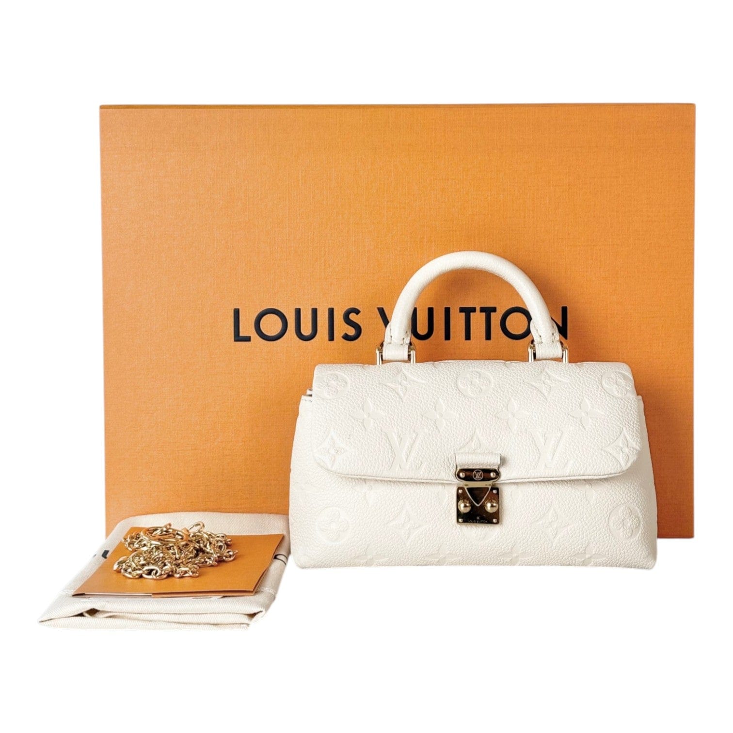 Louis Vuitton Louis Vuitton Madeleine Monogram Empreinte Calfskin White Bag