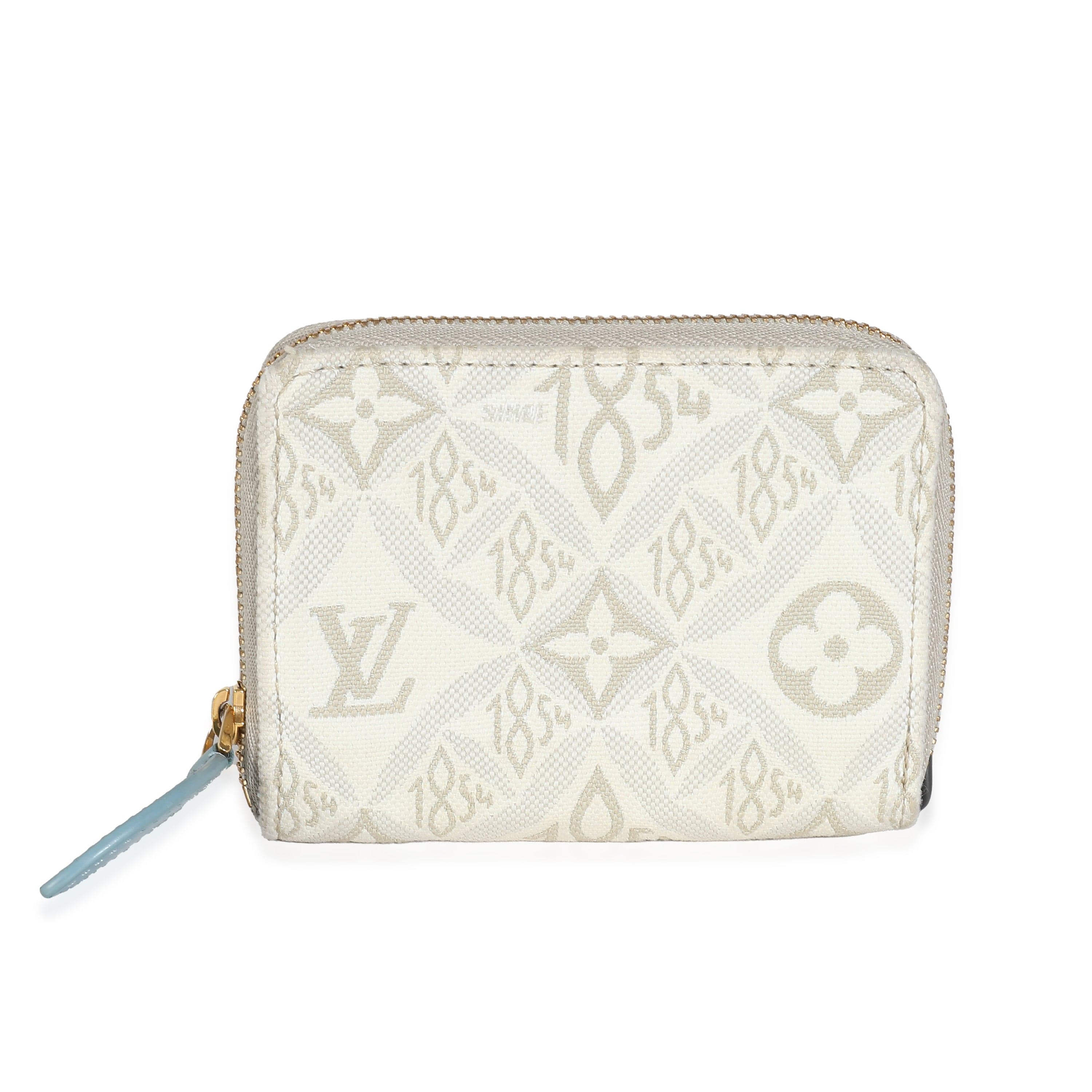 Louis Vuitton Louis Vuitton Beige White Jacquard Since 1854 Zippy Coin Purse