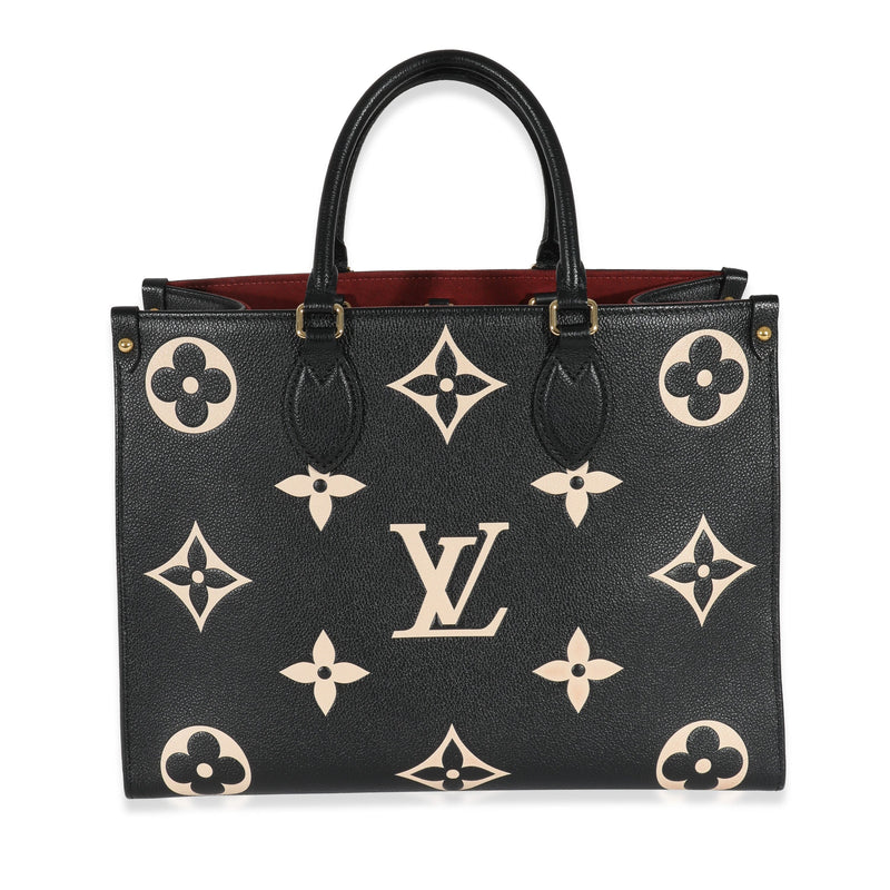 Louis Vuitton OnTheGo MM Handbag Monogram Empreinte Leather Gold