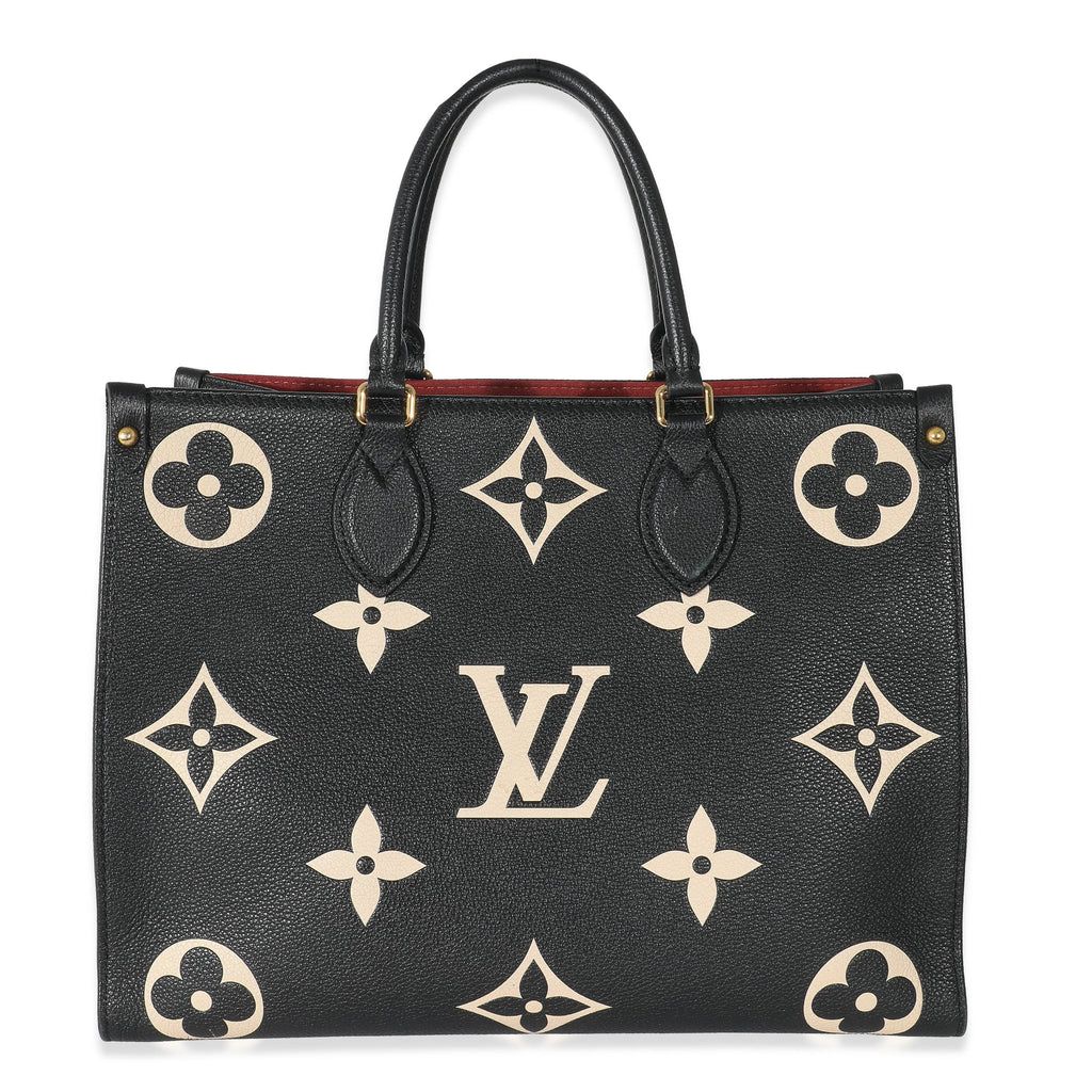 Louis Vuitton Black Grained Calfskin & White Shearling Monogram On My Side  MM