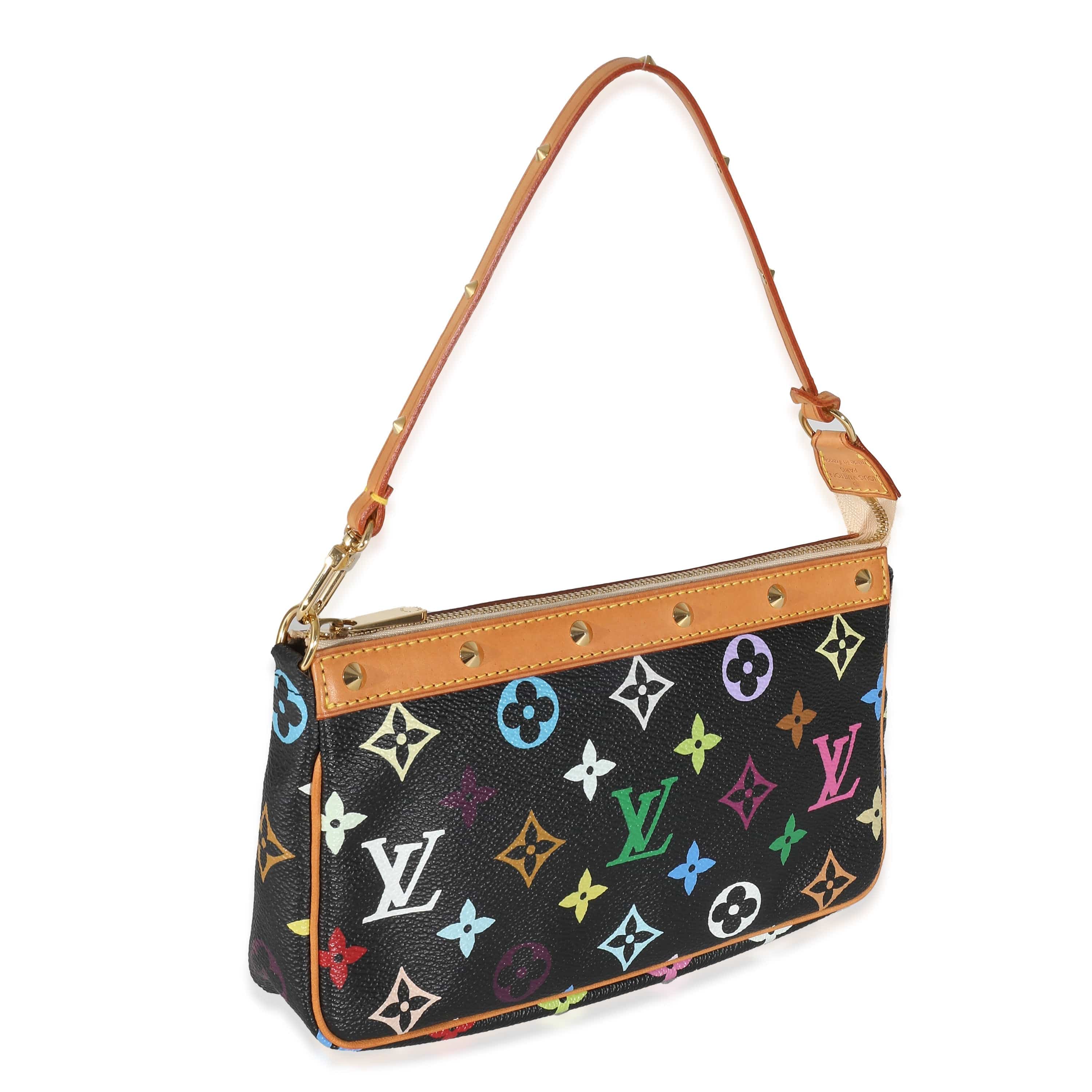 Louis Vuitton Louis Vuitton Black Monogram Multicolor Canvas Pochette Accessoires