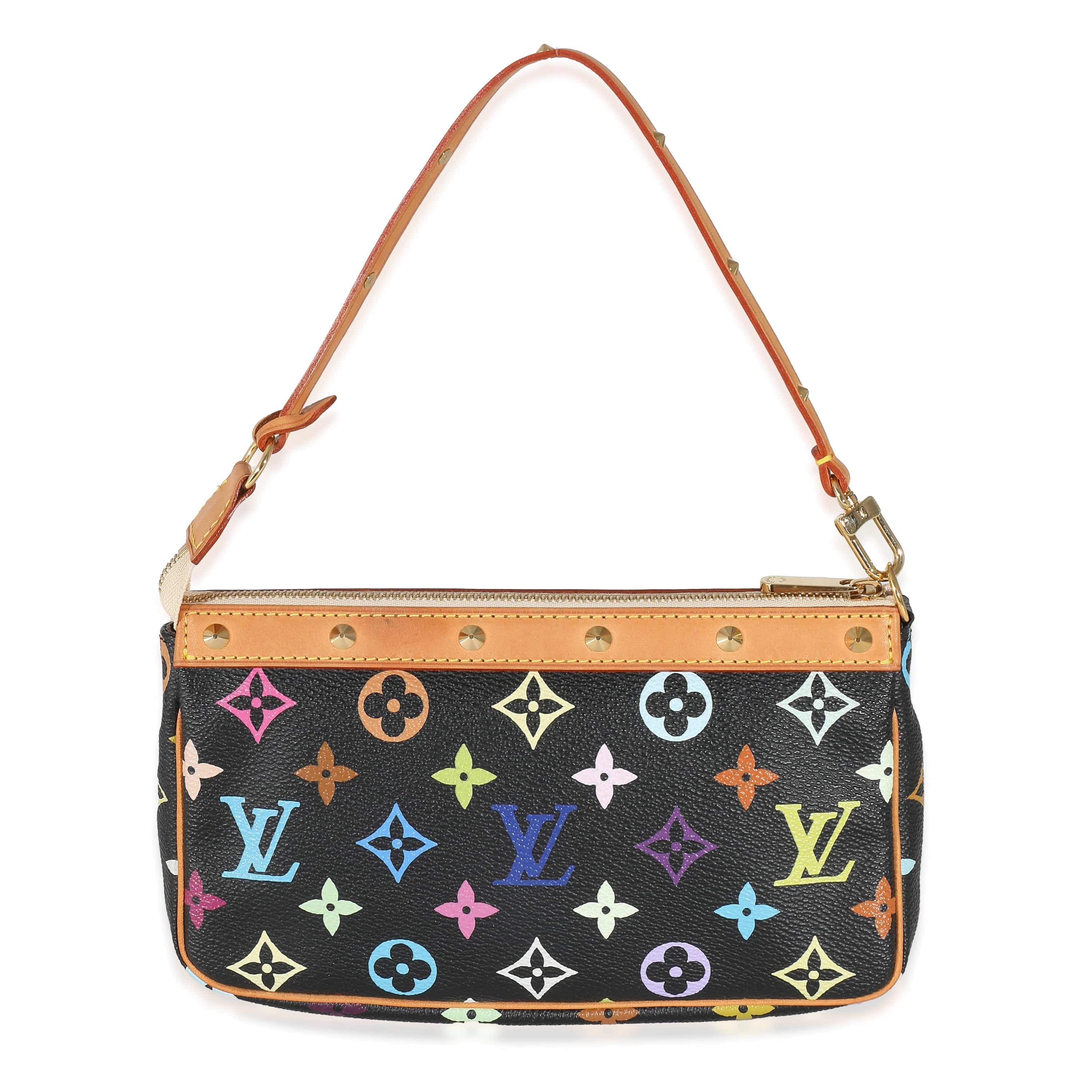 Louis Vuitton Louis Vuitton Black Monogram Multicolor Canvas Pochette Accessoires