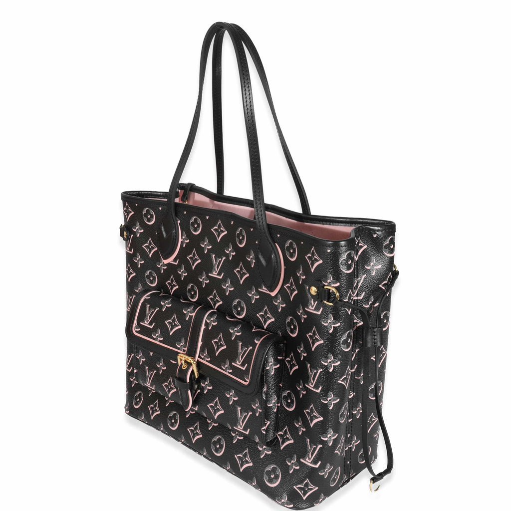 Louis Vuitton Black Pink Monogram Canvas Fall For You Neverfull MM