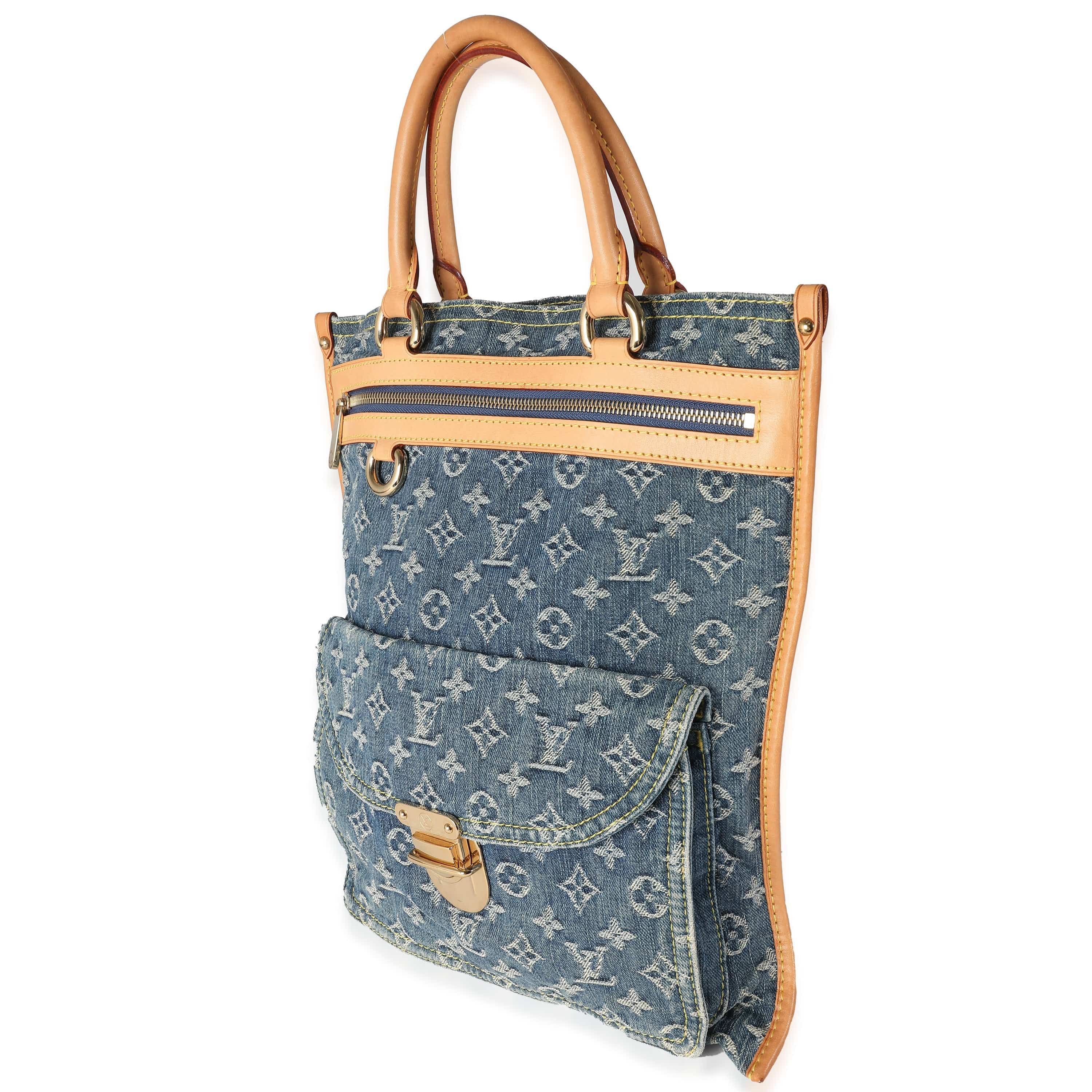 Louis Vuitton Louis Vuitton Blue Monogram Denim Sac Plat