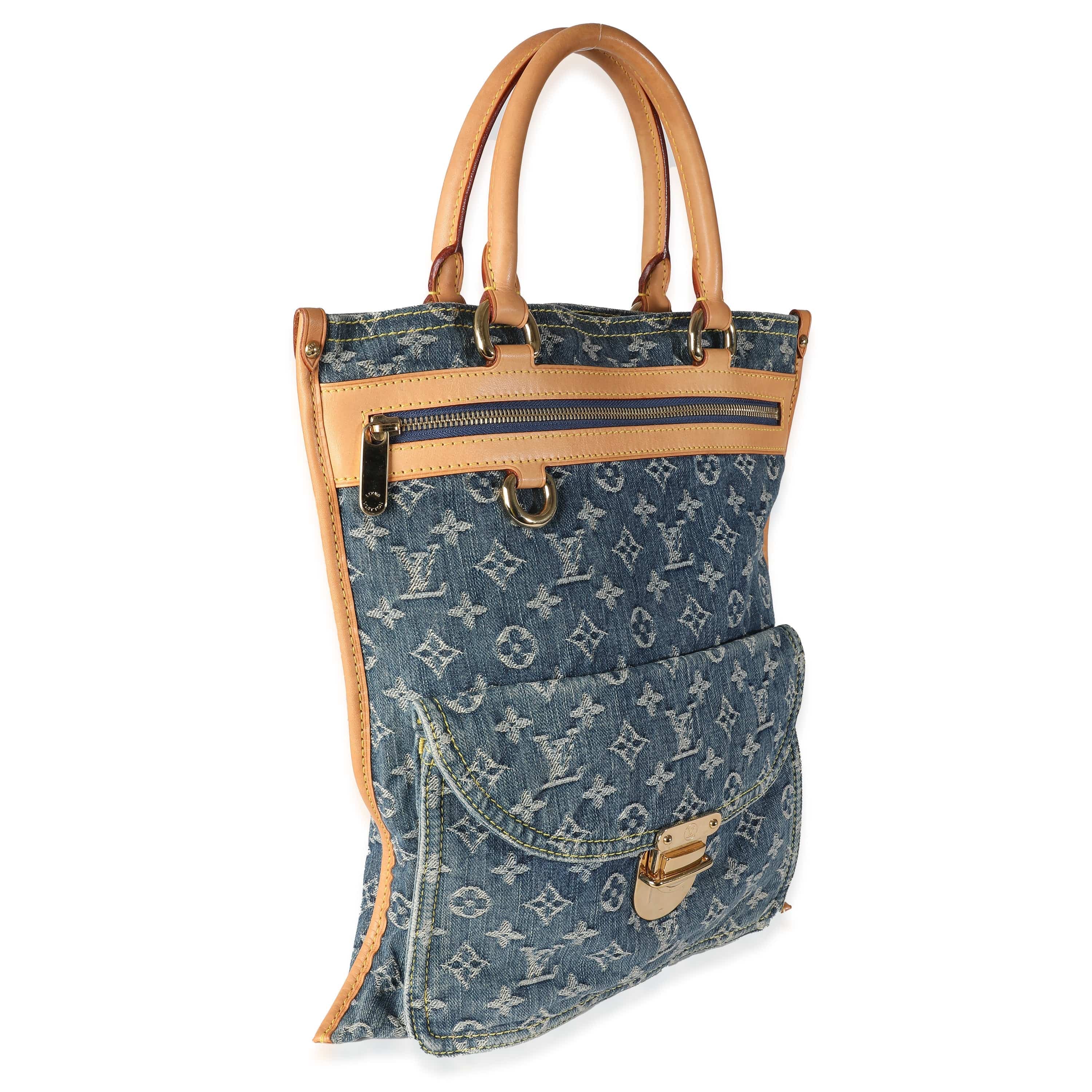 Louis Vuitton Louis Vuitton Blue Monogram Denim Sac Plat