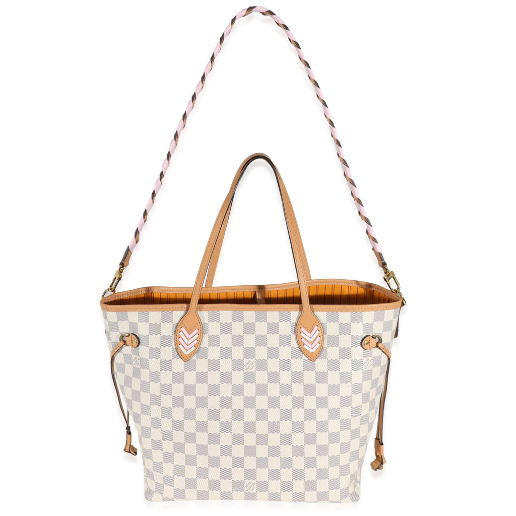 Louis Vuitton Damier Azur Neverfull MM Tote Bag Leather ref.306162
