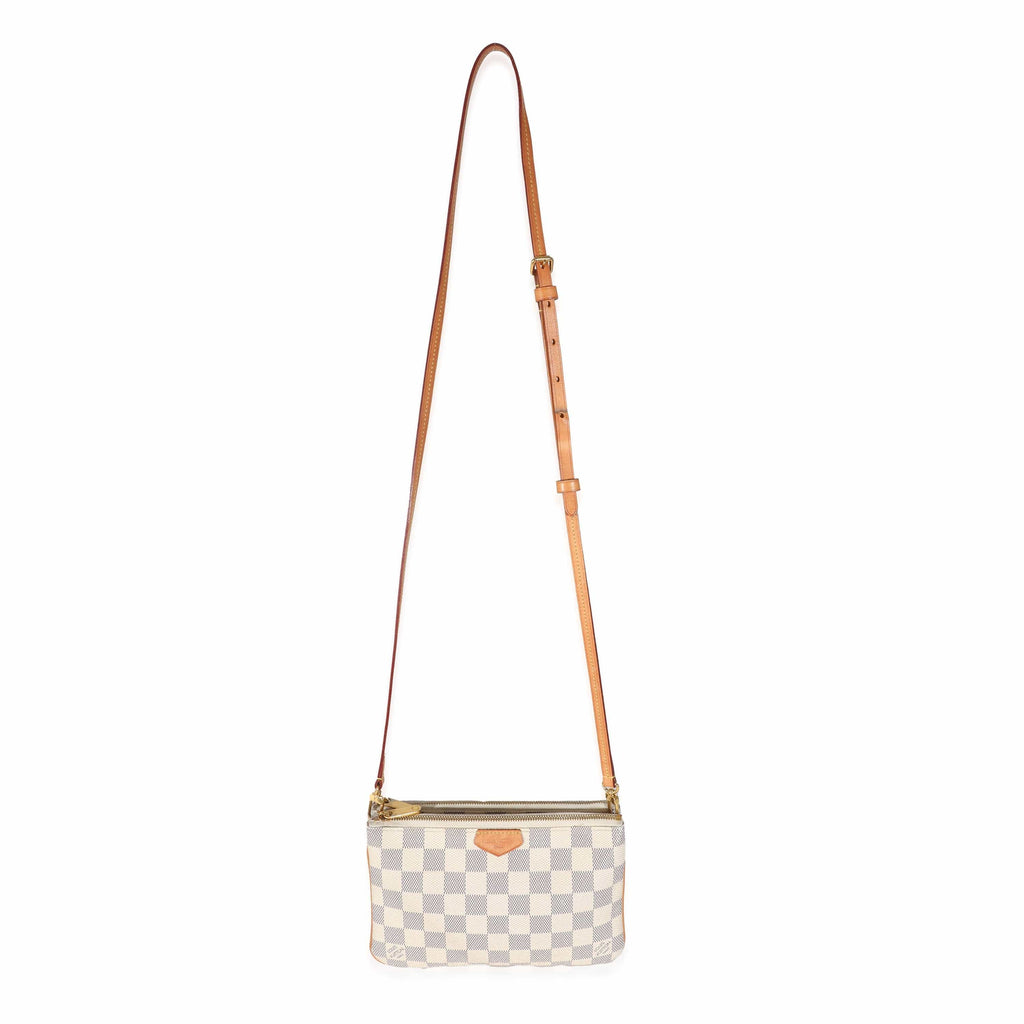 Louis Vuitton Damier Azur Canvas Double Zip Pochette Bag - Yoogi's