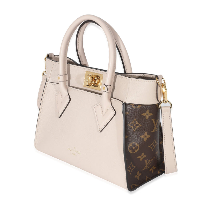 Louis Vuitton Greige Leather Monogram Canvas On My Side PM
