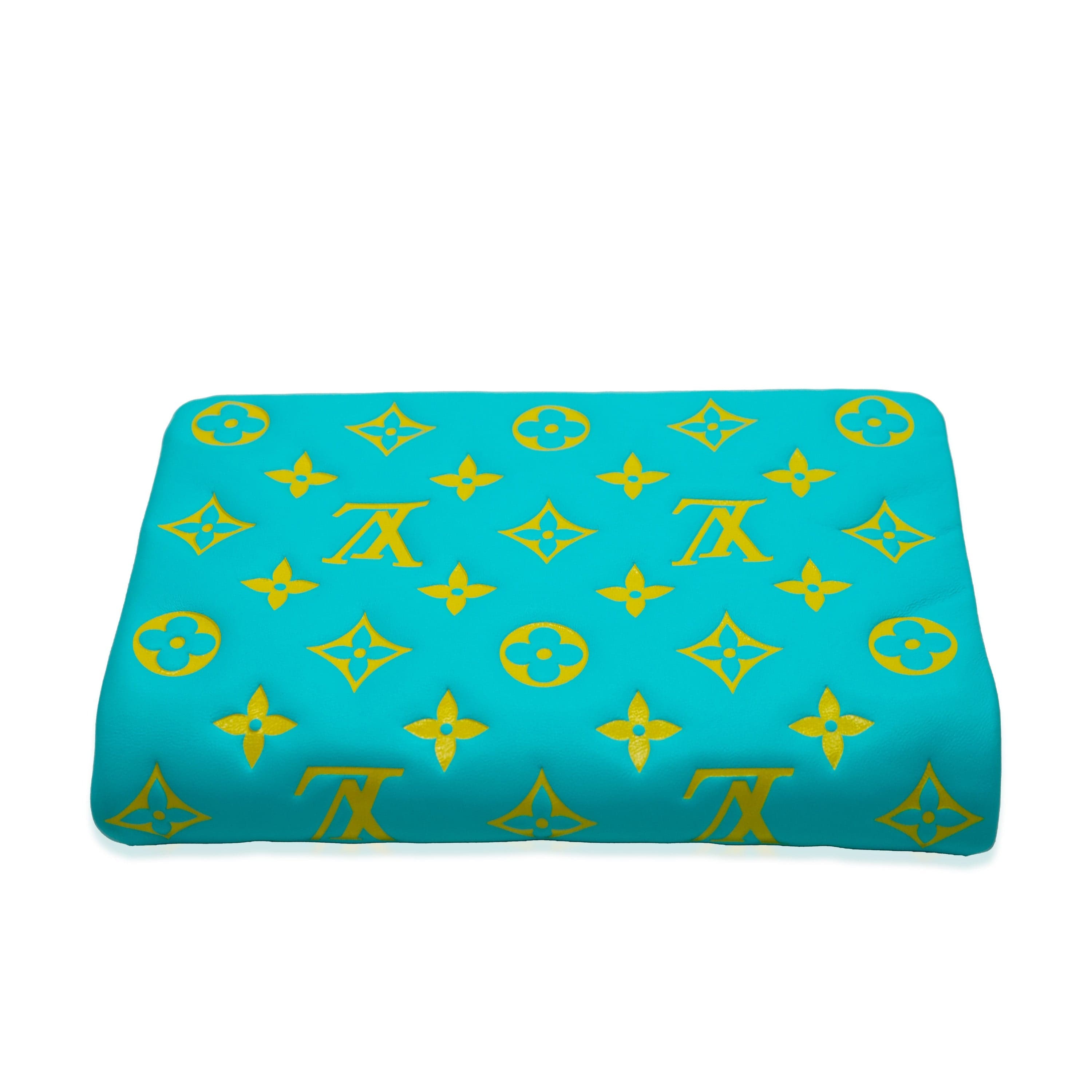 Louis Vuitton Louis Vuitton Menthe Jaune Monogram Embossed Lambskin Pochette Coussin