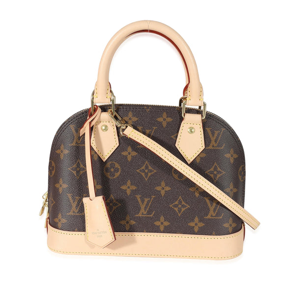 LOUIS VUITTON Alma BB Monogram Canvas Satchel Crossbody Bag Brown