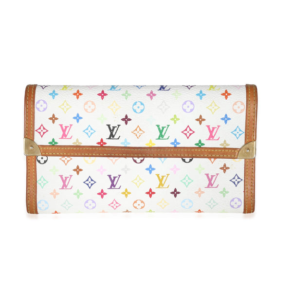 Women's White Monogram Multicolor Porte Tresor International Wallet – Wow  Me More