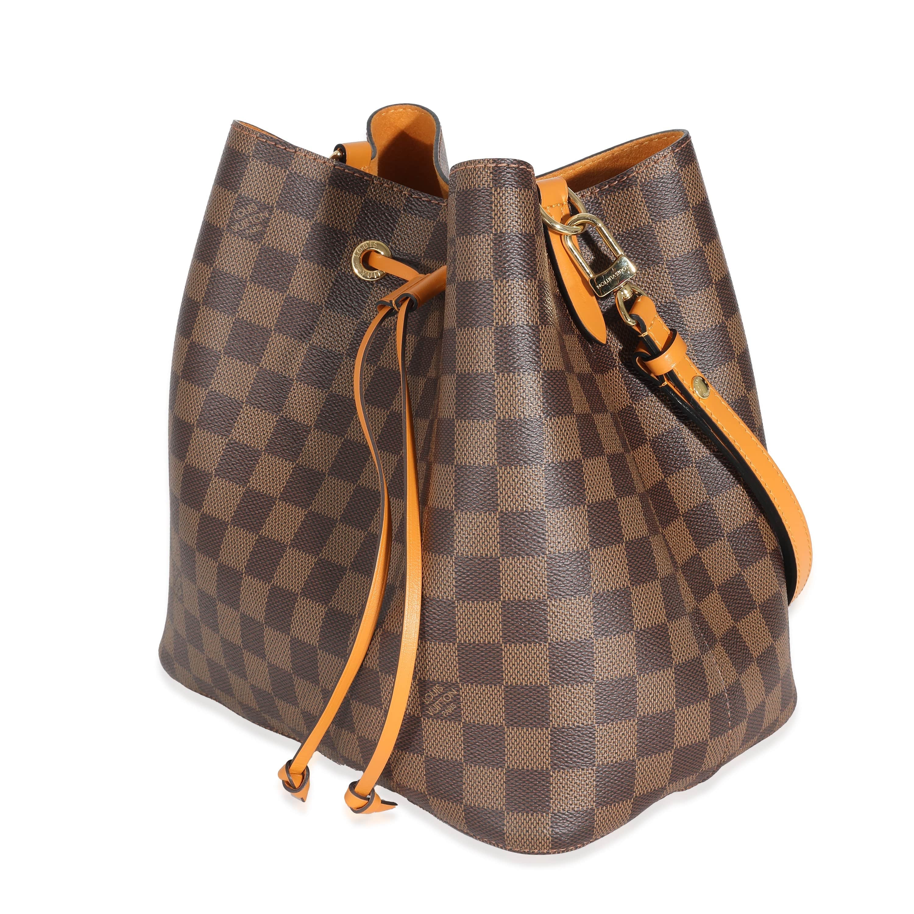 Louis Vuitton Louis Vuitton Safran Yellow Leather & Damier Ebene Canvas NéoNoé MM