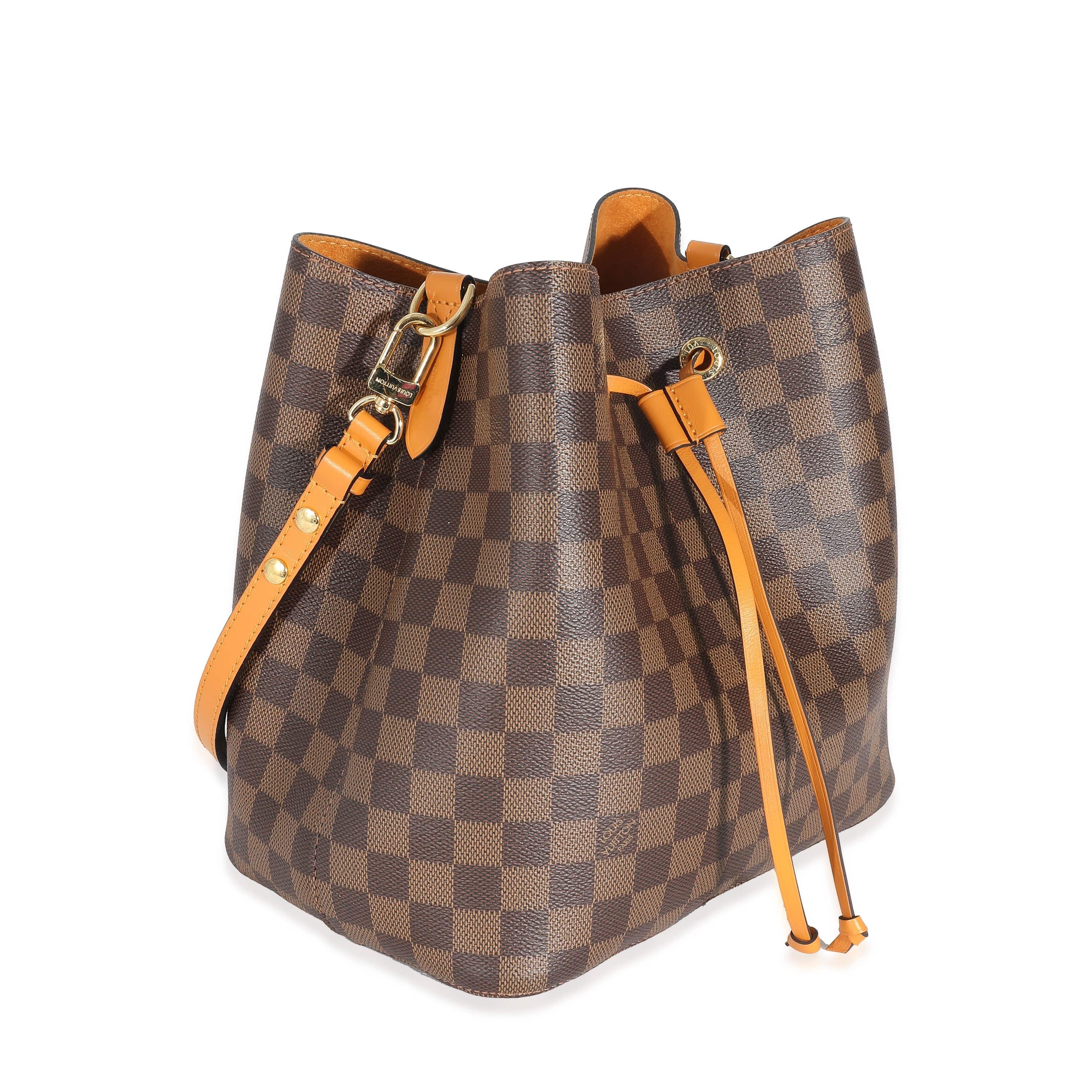 Louis Vuitton Louis Vuitton Safran Yellow Leather & Damier Ebene Canvas NéoNoé MM