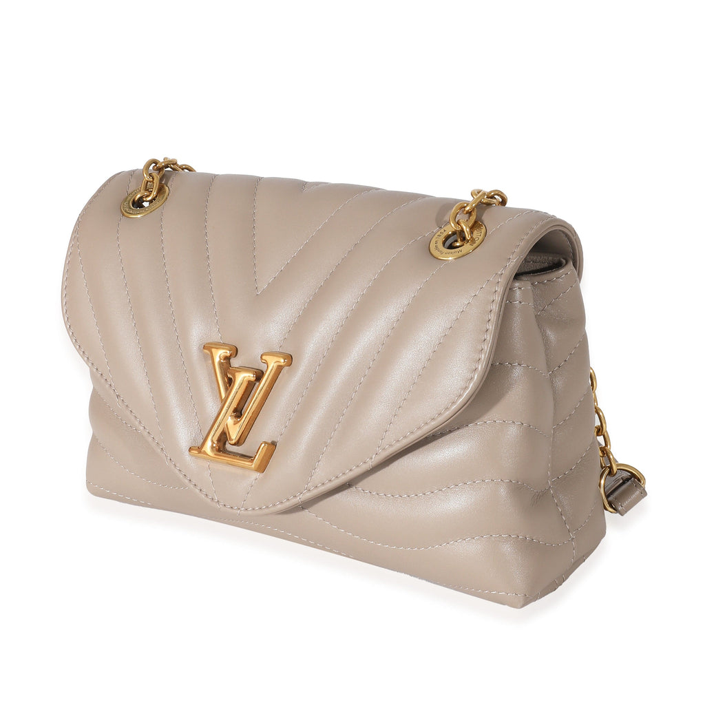 Louis Vuitton New Wave Chain mm Calfskin Leather Shoulder Bag Taupe