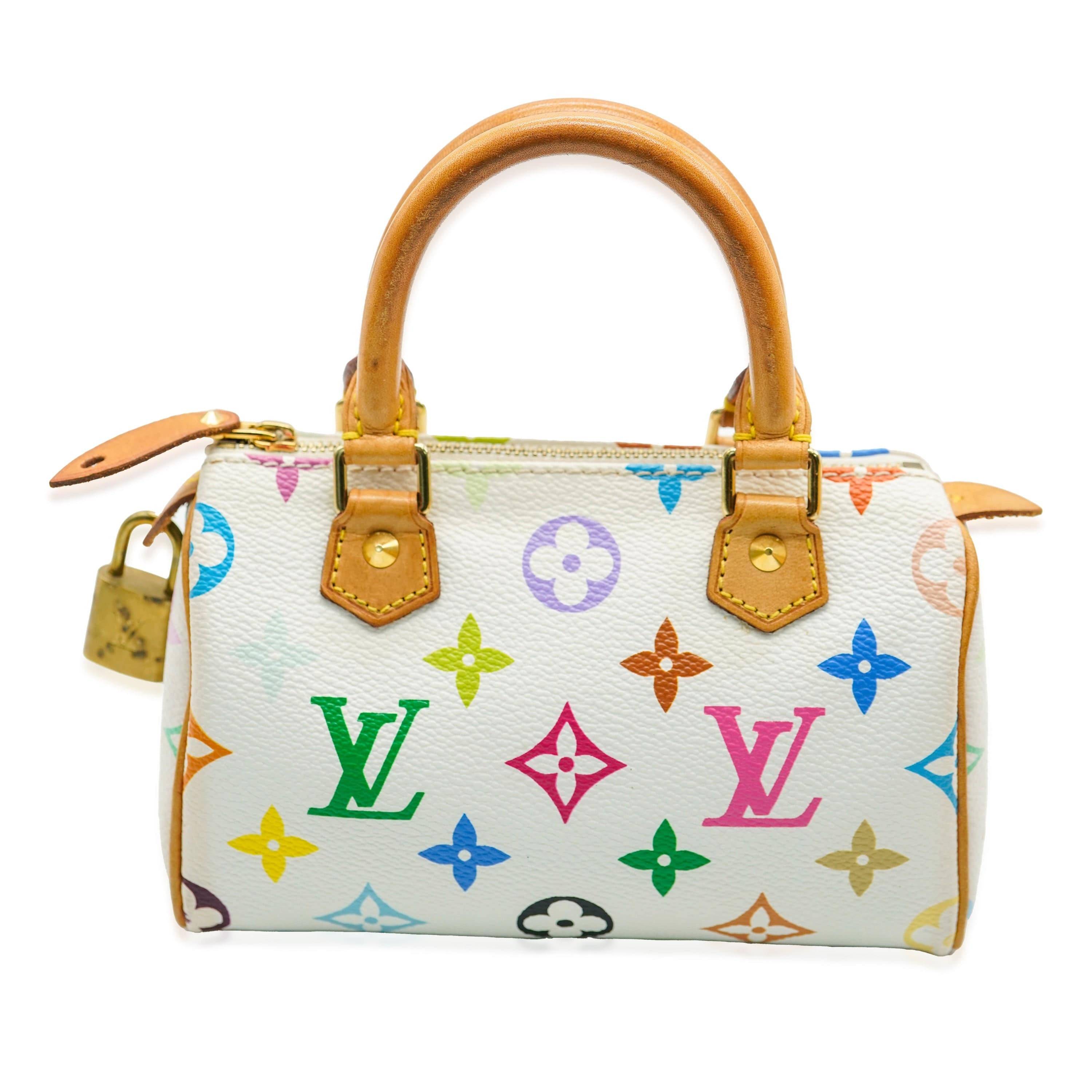 Louis Vuitton Louis Vuitton x Murakami White Monogram Multicolore Canvas Mini Sac HL Speedy