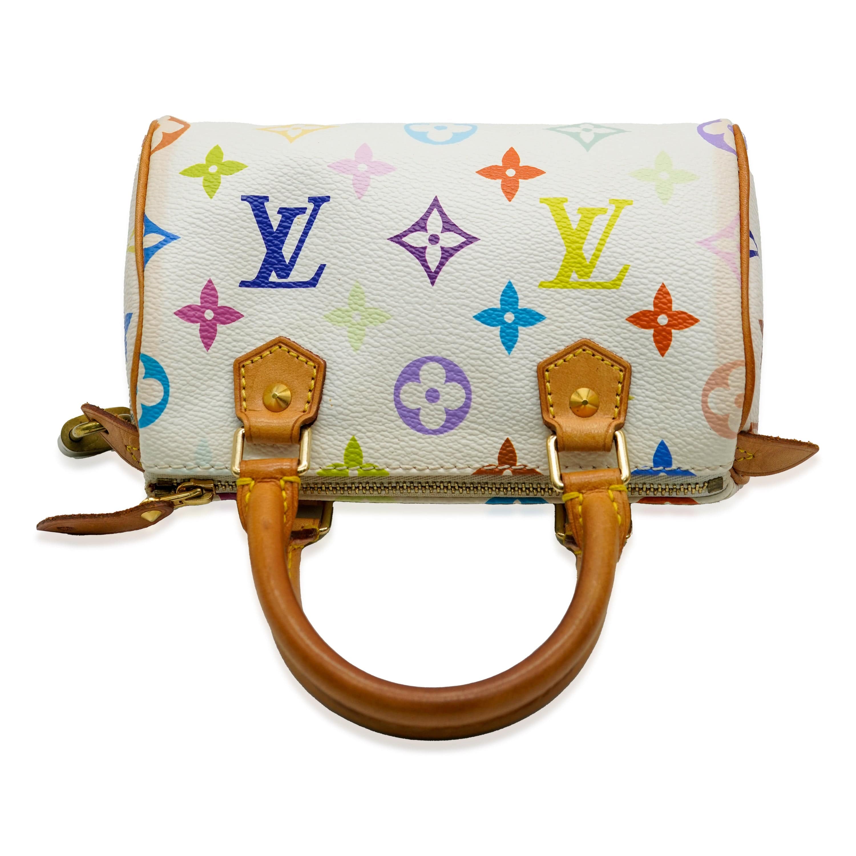 Louis Vuitton Louis Vuitton x Murakami White Monogram Multicolore Canvas Mini Sac HL Speedy