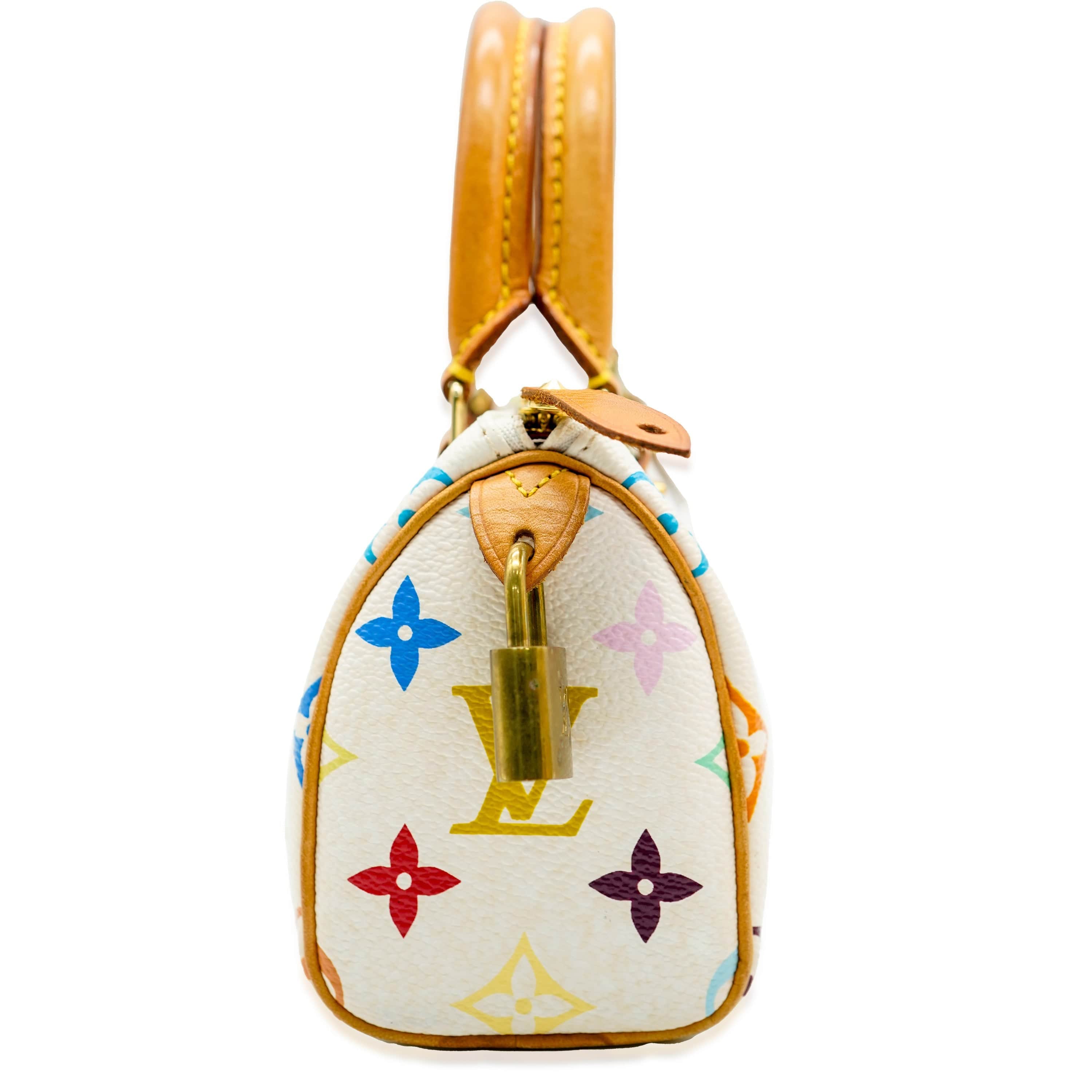 Louis Vuitton Louis Vuitton x Murakami White Monogram Multicolore Canvas Mini Sac HL Speedy