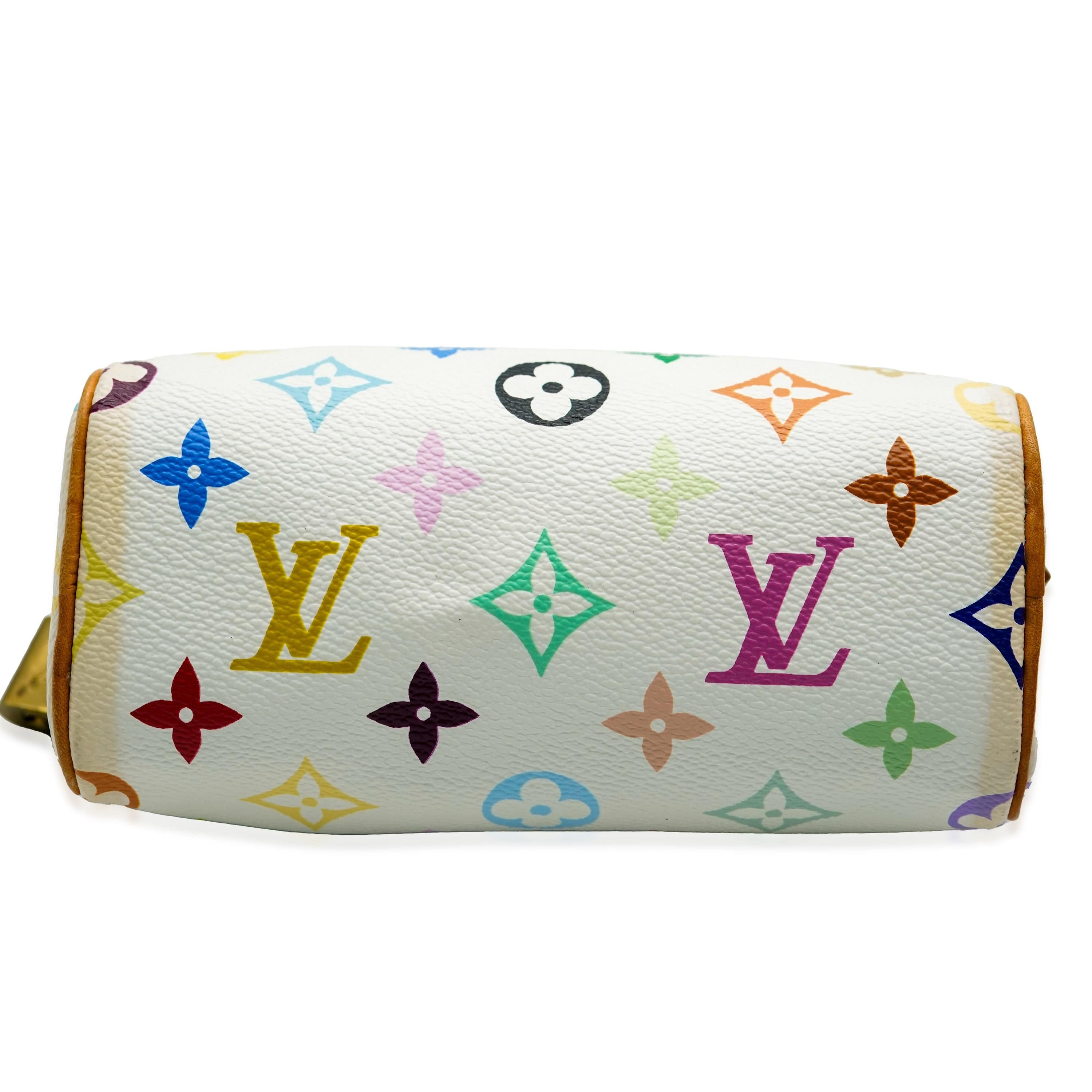 Louis Vuitton Louis Vuitton x Murakami White Monogram Multicolore Canvas Mini Sac HL Speedy