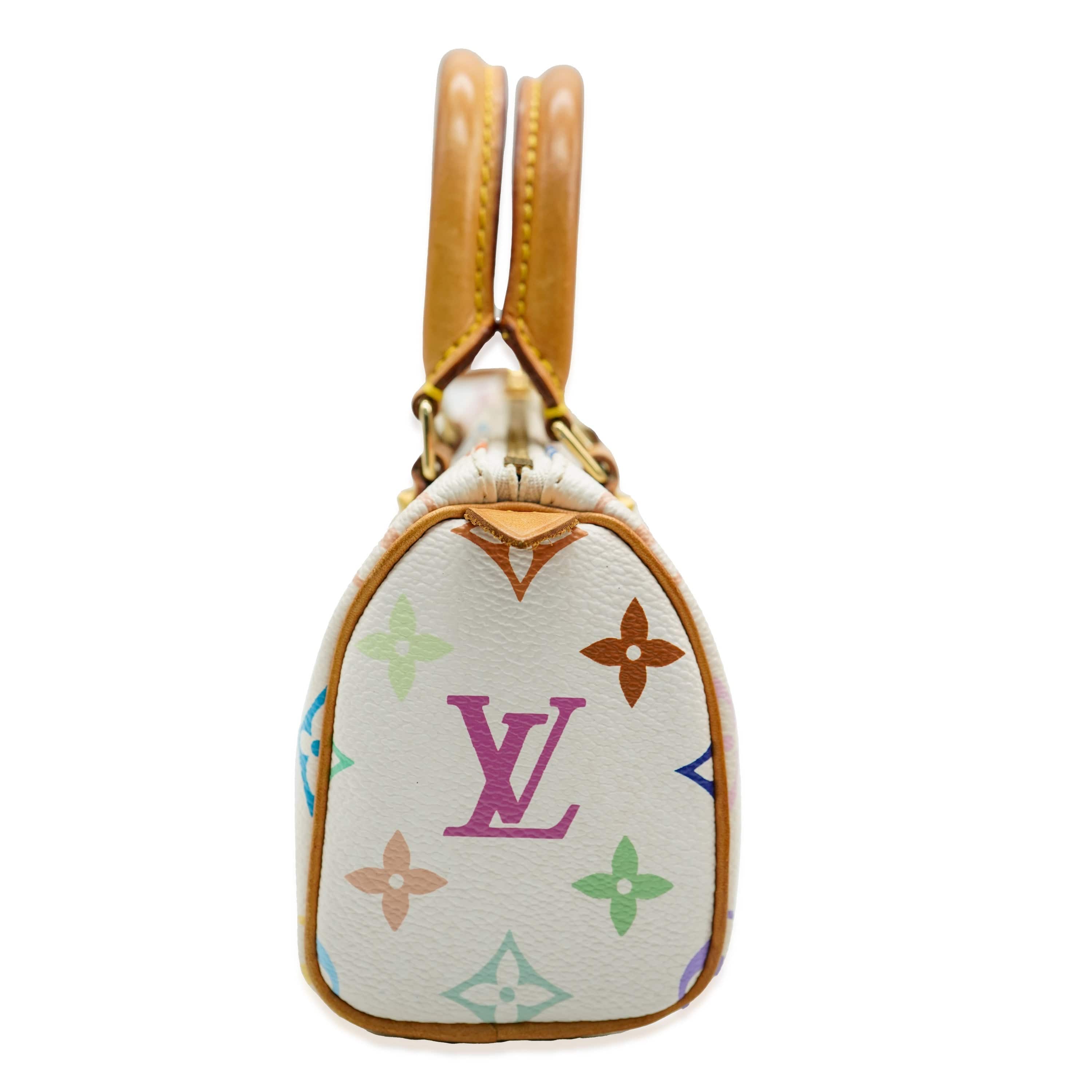 Louis Vuitton Louis Vuitton x Murakami White Monogram Multicolore Canvas Mini Sac HL Speedy