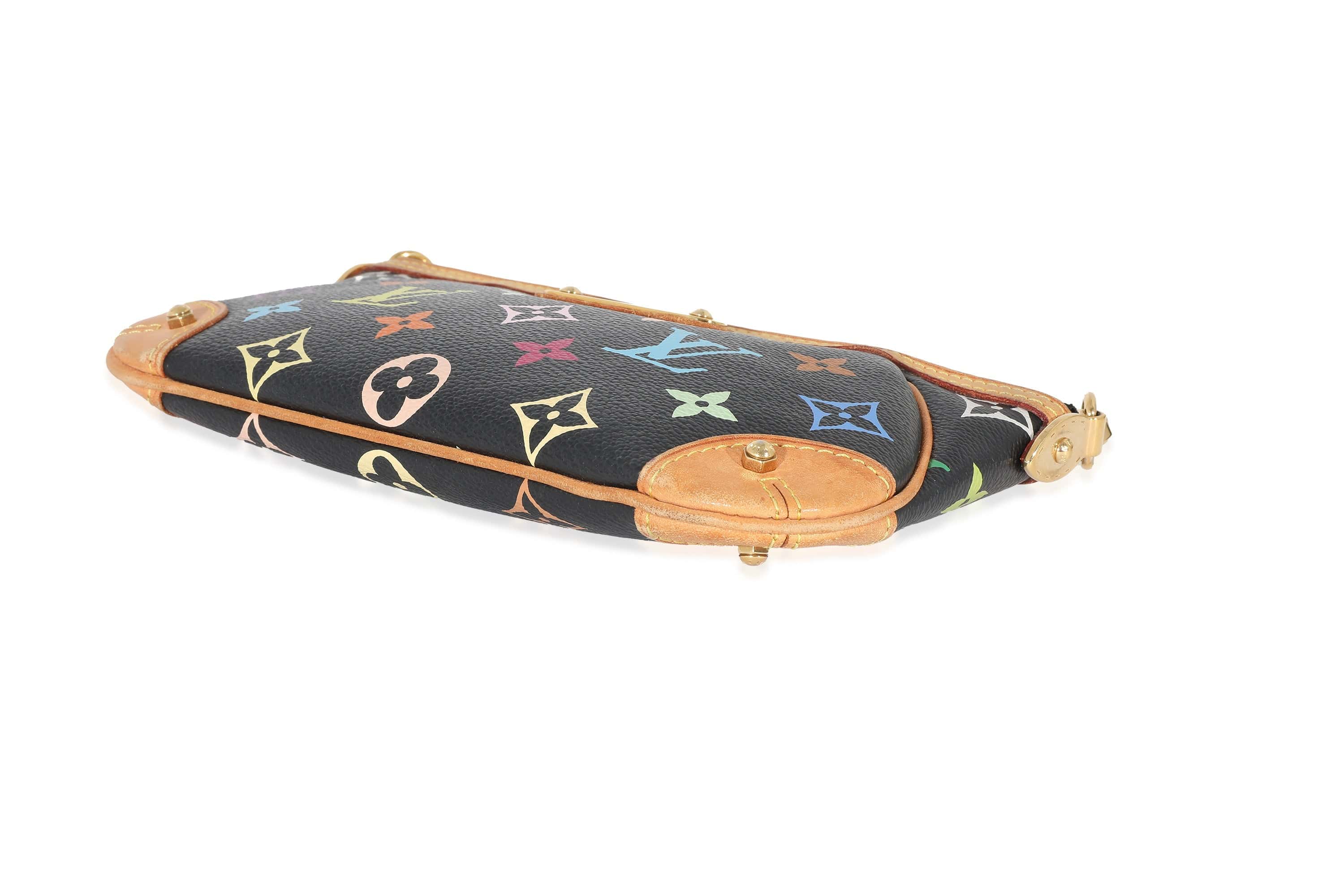 Louis Vuitton Louis Vuitton x Takashi Murakami Black Multicolor Canvas Milla Pochette