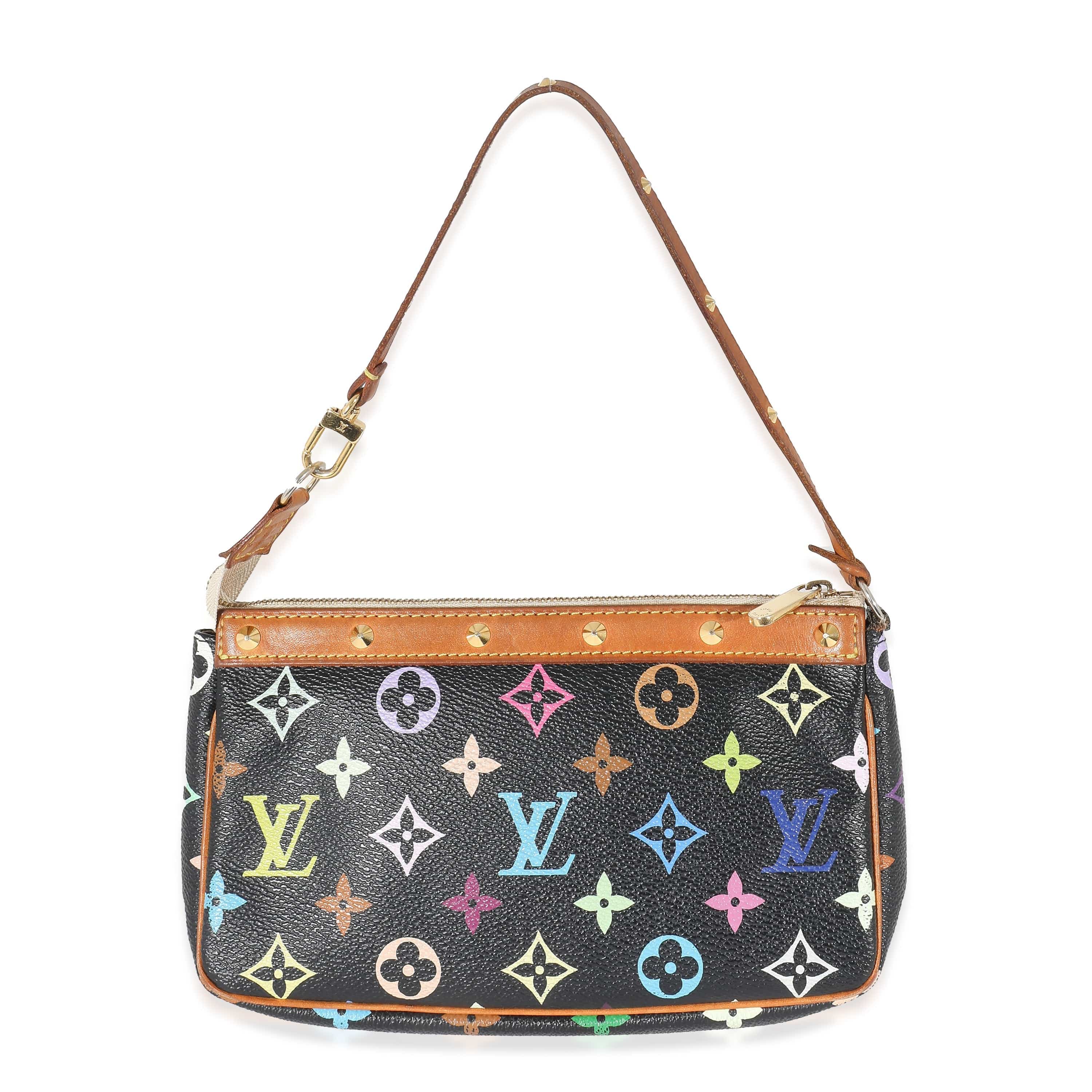 Louis Vuitton Louis Vuitton x Takashi Murakami Black Multicolore Canvas Pochette Accessoires