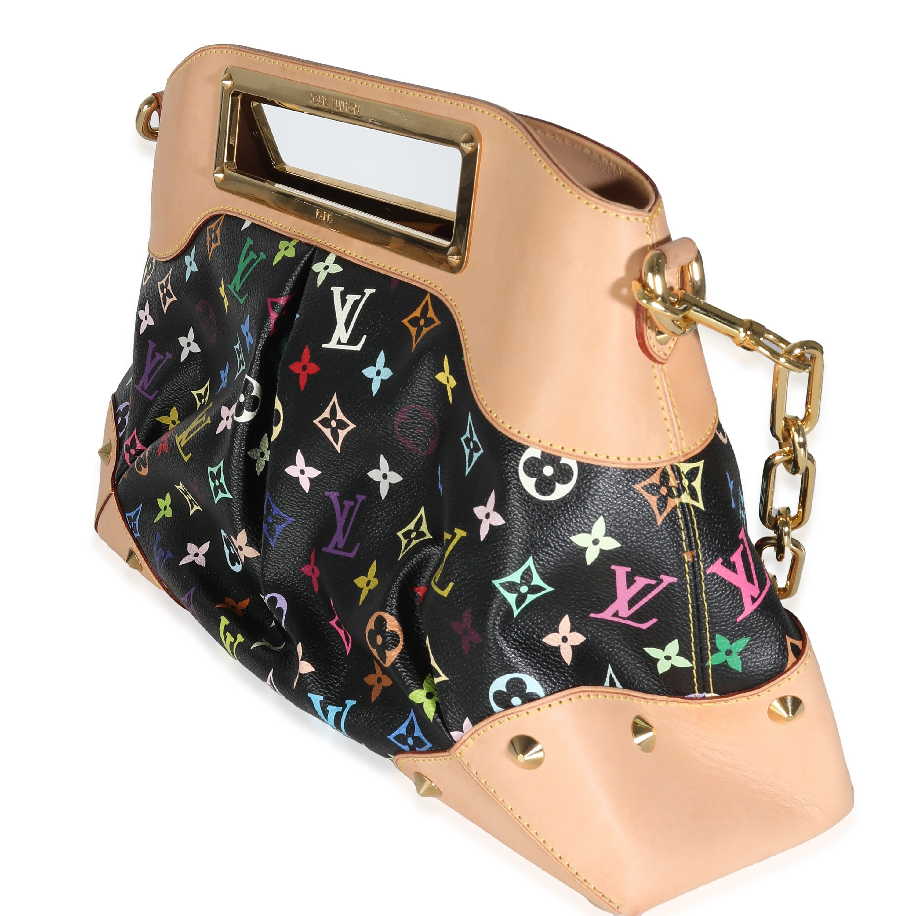 Louis Vuitton LV Black Monogram Multicolore Canvas Judy MM