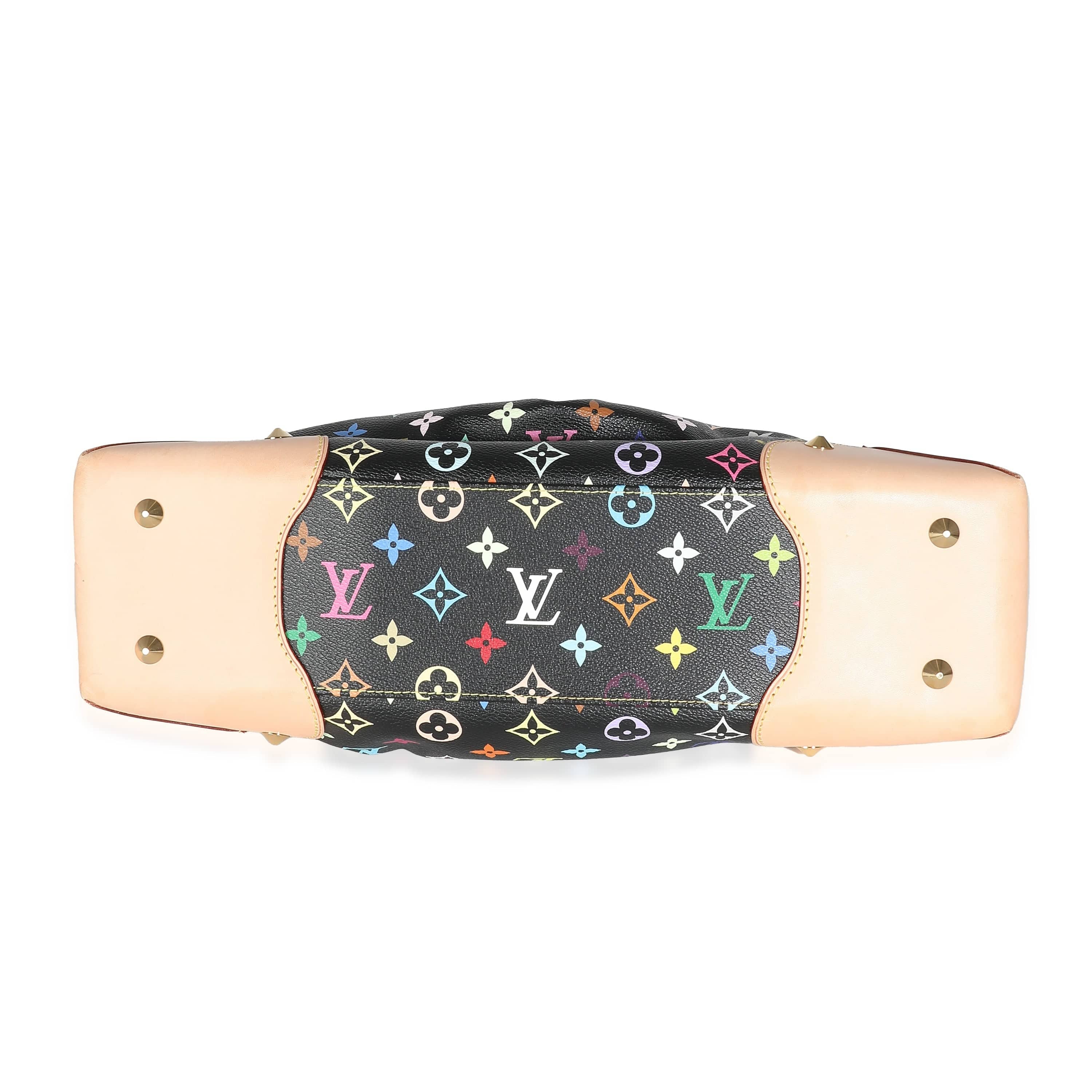 Louis Vuitton LV Black Monogram Multicolore Canvas Judy MM